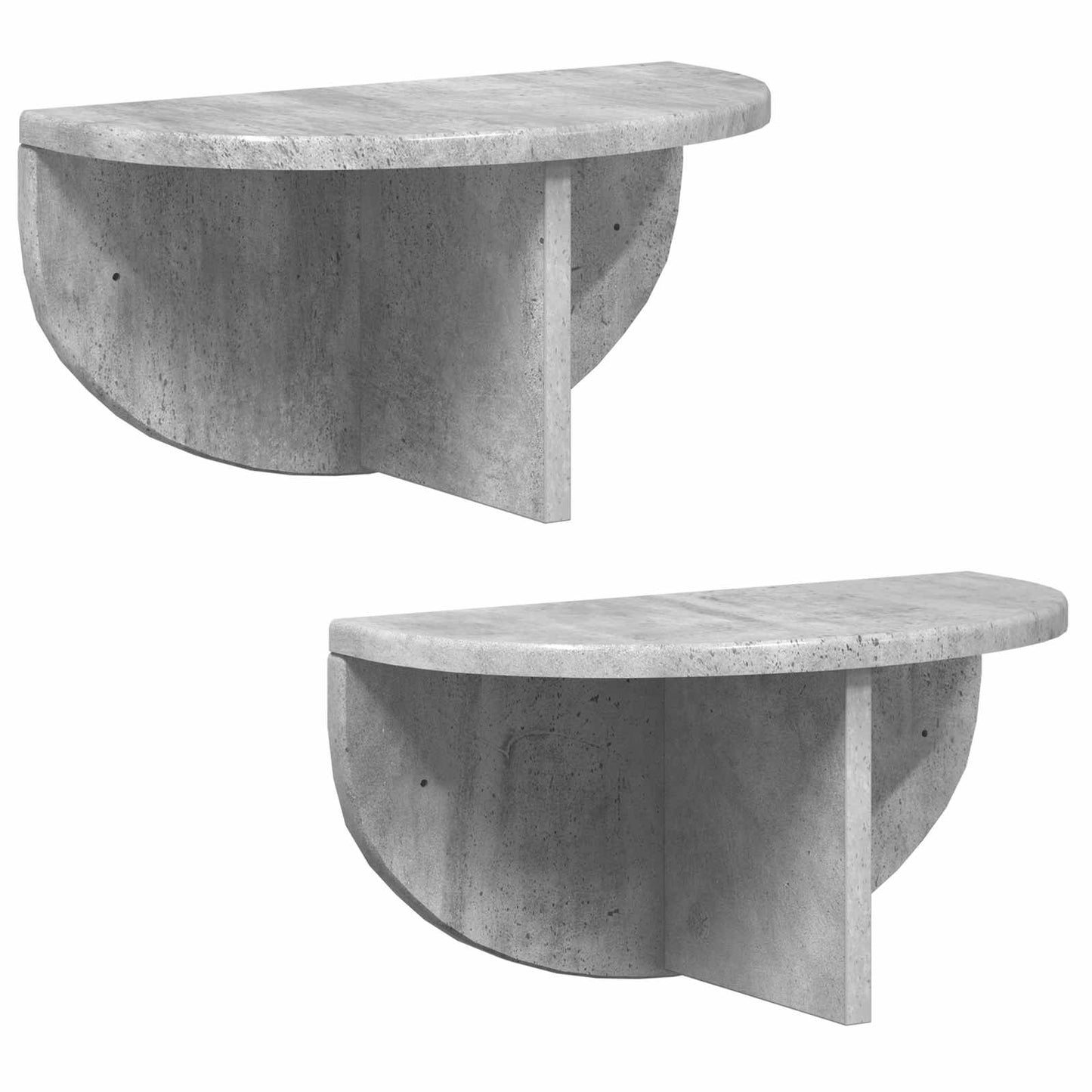 Vegghylle 2 pcs Betonggrå 38 x 19 x 19 cm Konstruert tre