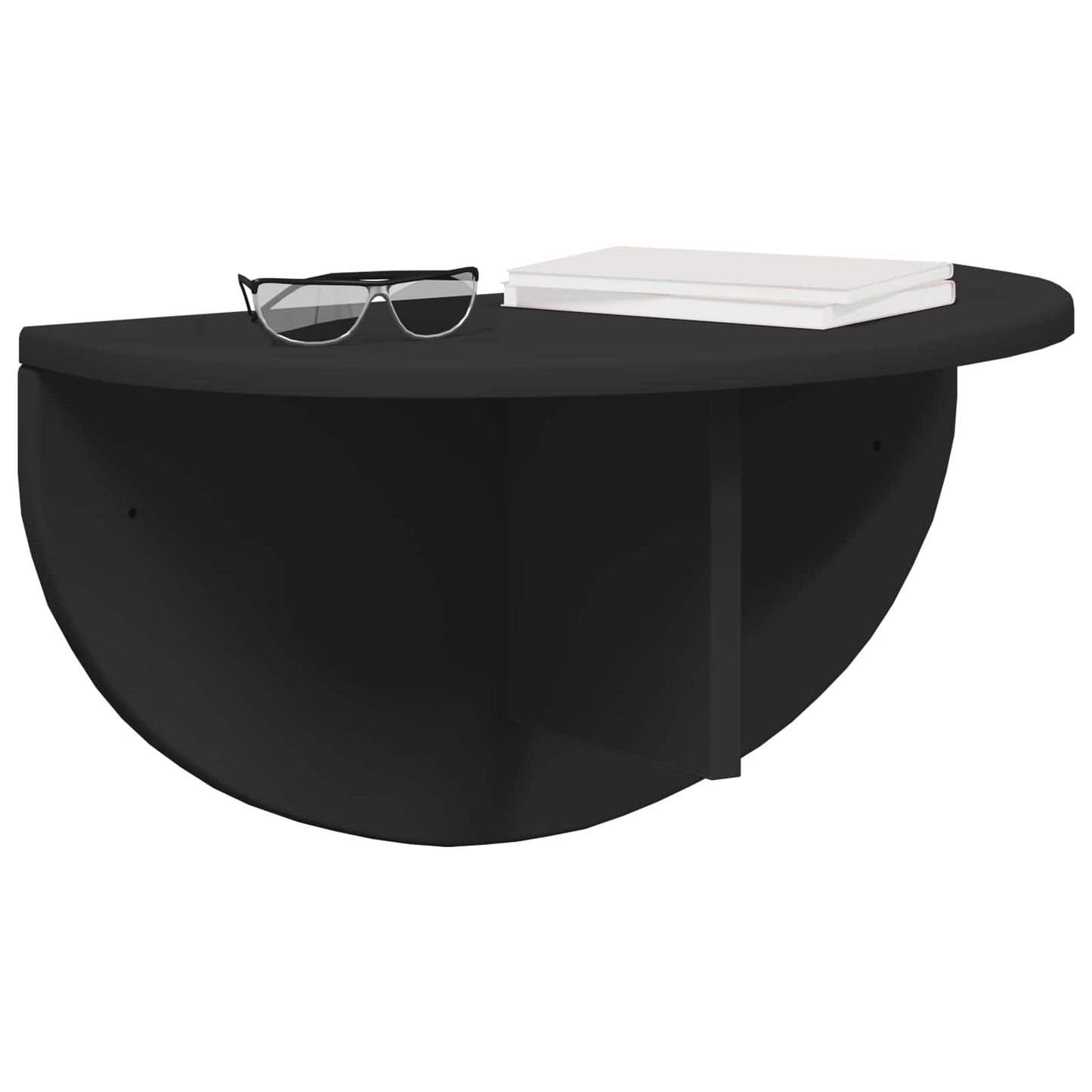 Vegghylle 2 pcs Svart 48 x 24 x 24 cm Konstruert tre