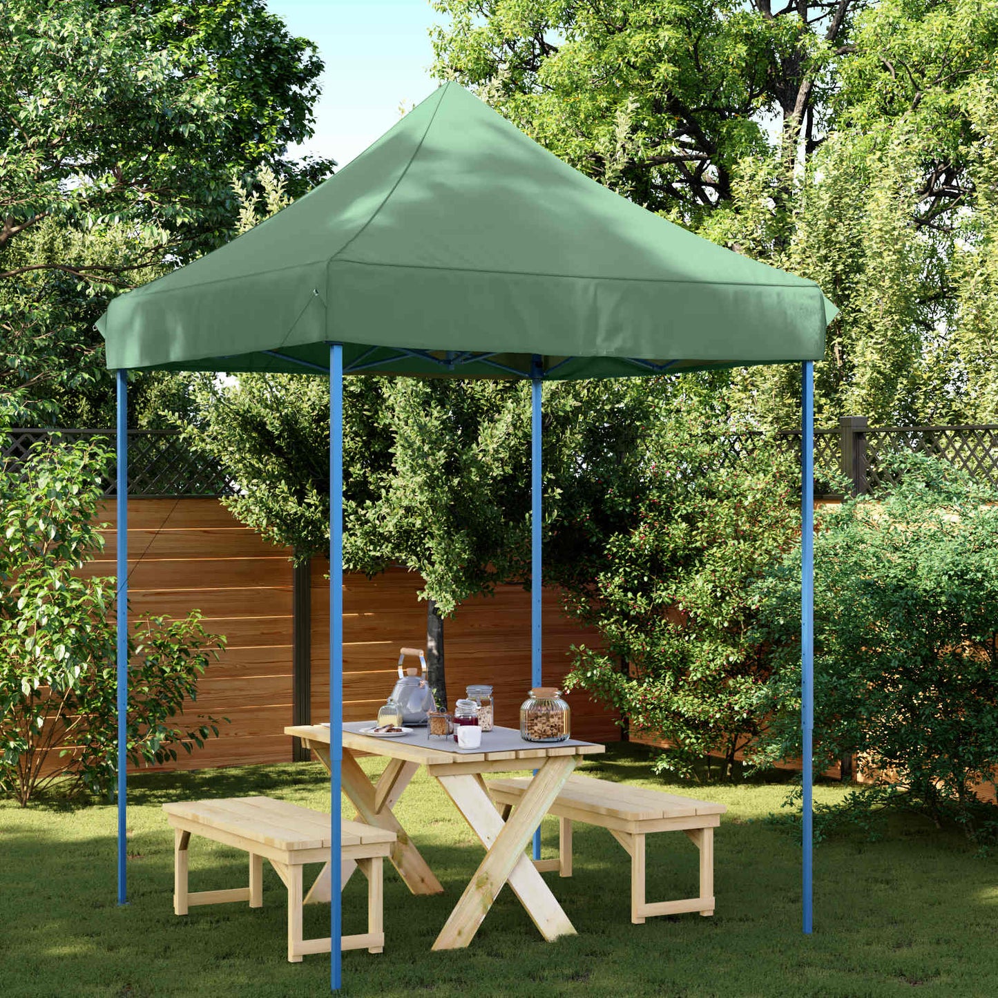 Partytelt grønn 200 x 200 x 306 cm Oxford Stoff vidaXL