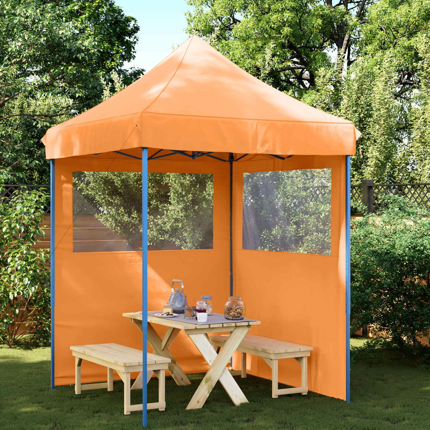 Partytelt Oransje 200 x 200 x 306 cm Oxford Stoff vidaXL