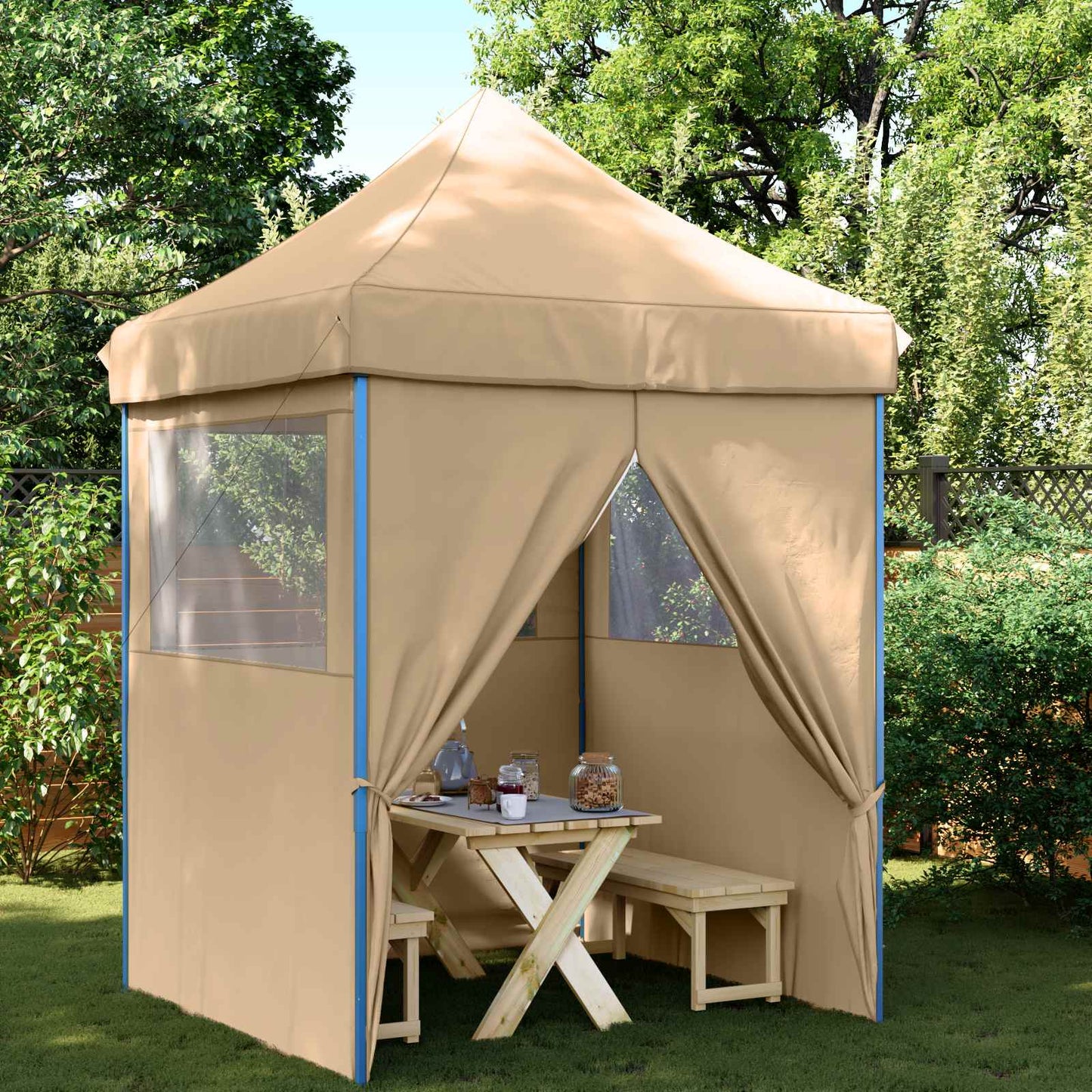 Partytelt Beige 200 x 200 x 306 cm Oxford Stoff vidaXL