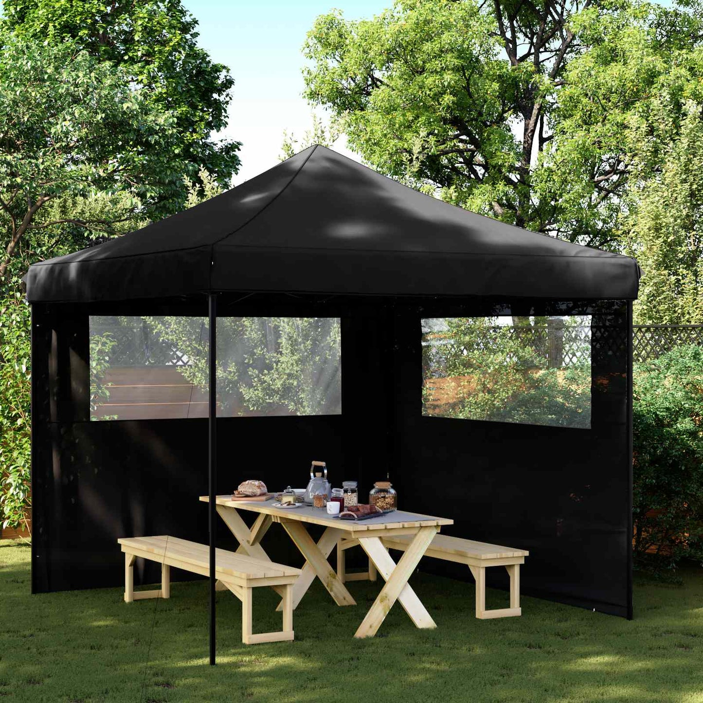 Partytelt Svart 292 x 292 x 315 cm Oxford Stoff