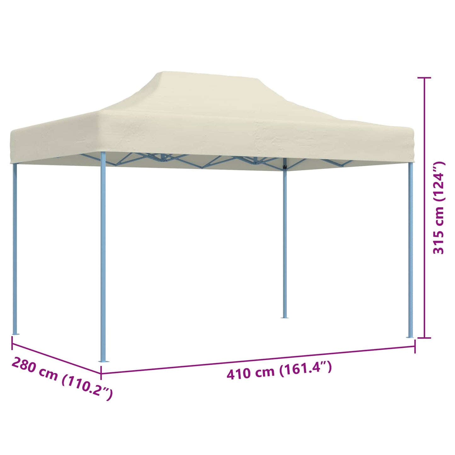 Partytelt Krem 280 x 410 x 315 cm Oxford Stoff vidaXL