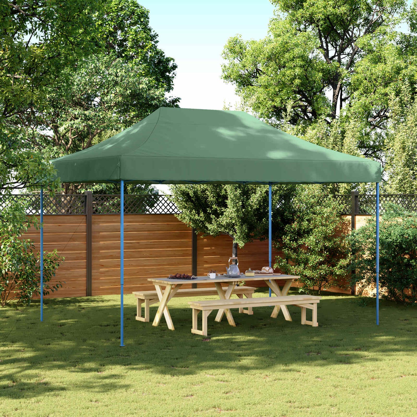 Partytelt grønn 279 x 410 x 315 cm Oxford Stoff vidaXL