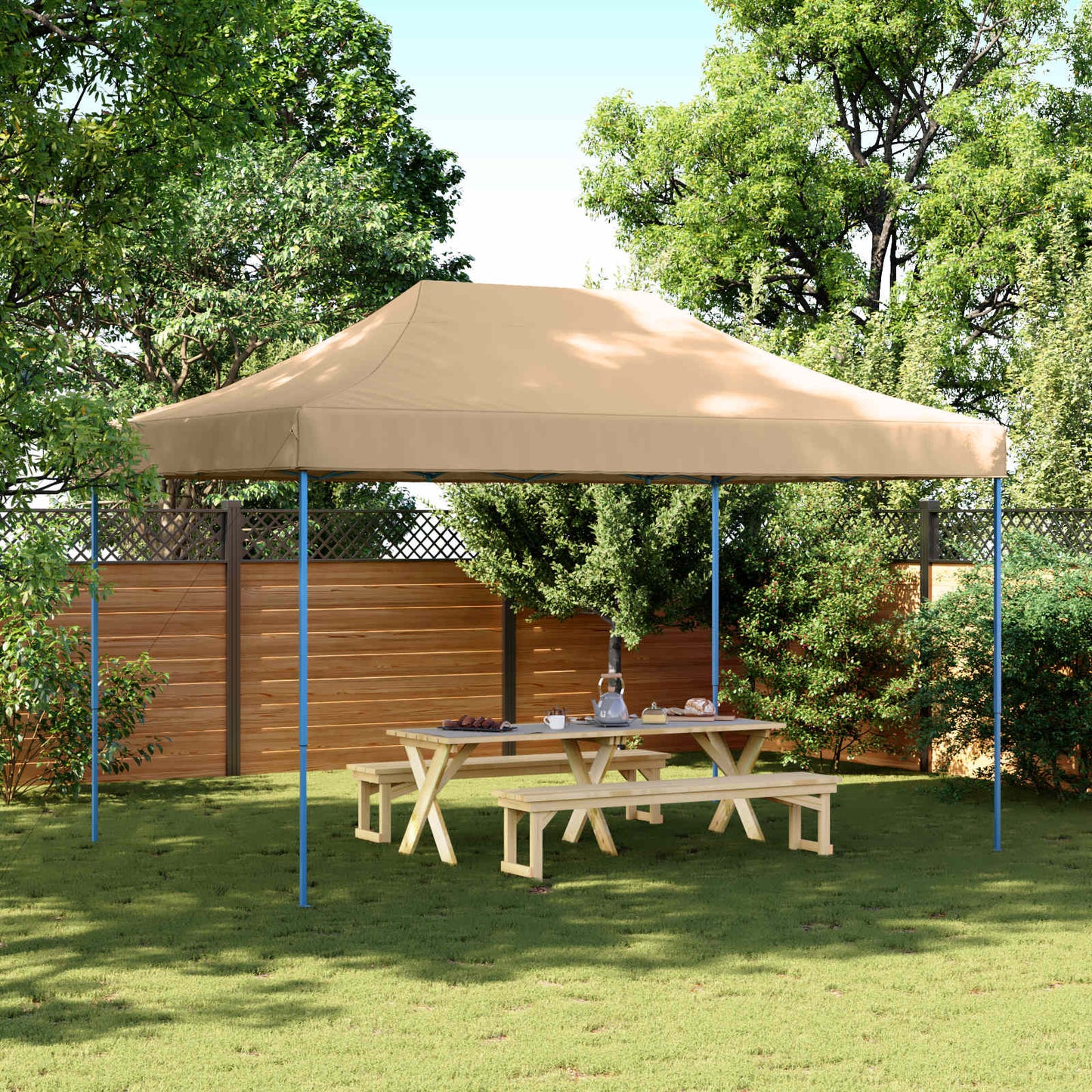 Partytelt Beige 292 x 440 x 315 cm Oxford Stoff vidaXL