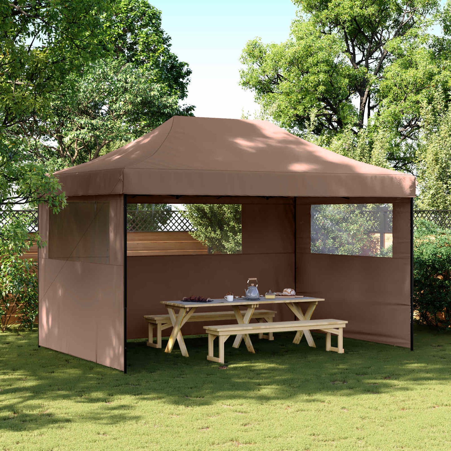 Partytelt Brun 292 x 440 x 315 cm Oxford Stoff vidaXL