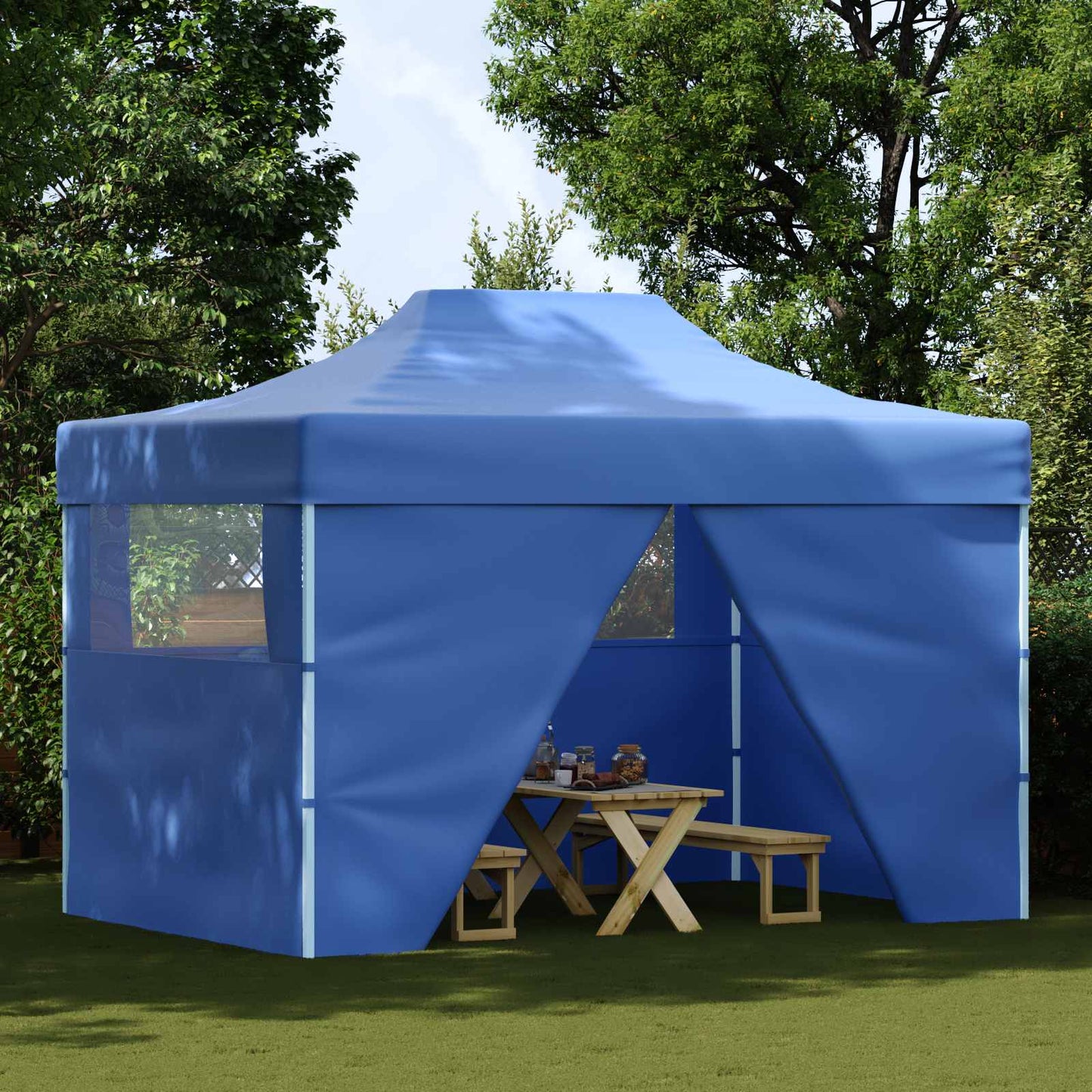 Partytelt Blå 291 x 431 x 315 cm Oxford Stoff vidaXL