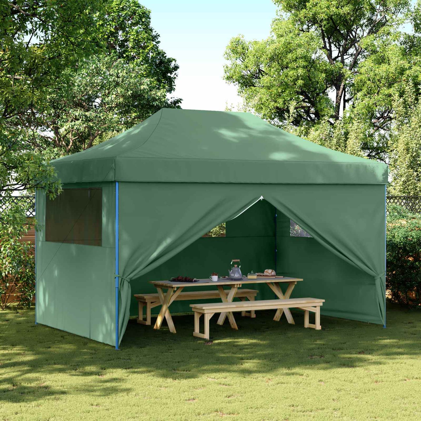 Partytelt grønn 292 x 440 x 315 cm Oxford Stoff vidaXL
