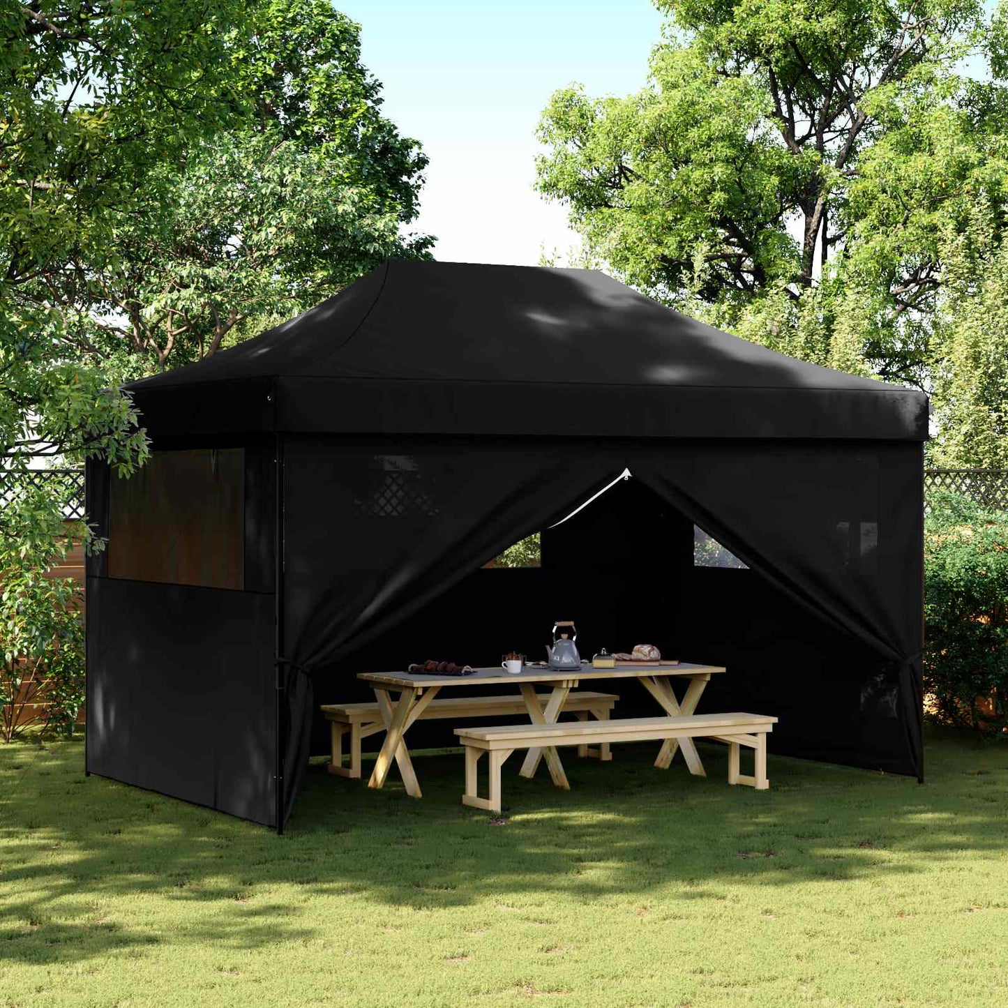 Partytelt Svart 292 x 440 x 315 cm Oxford Stoff vidaXL
