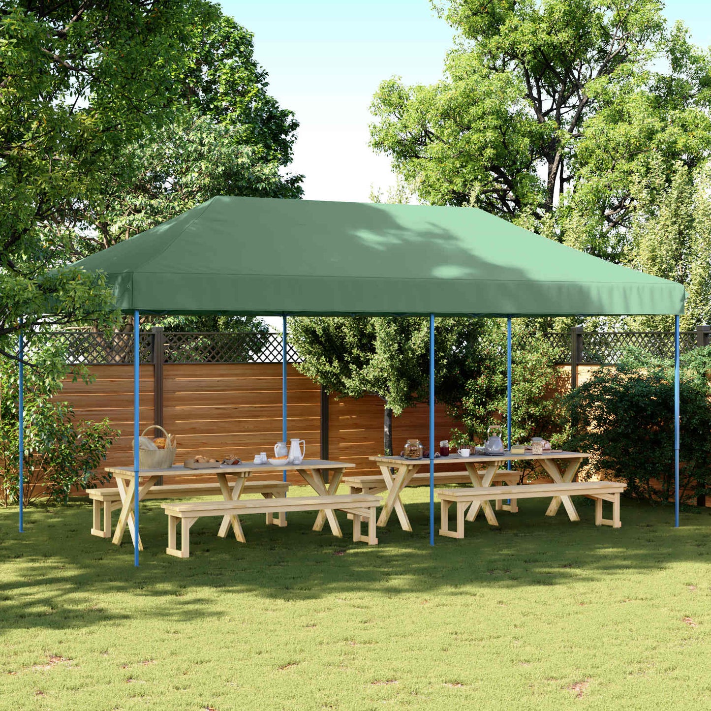 Partytelt grønn 292 x 580 x 315 cm Oxford Stoff vidaXL