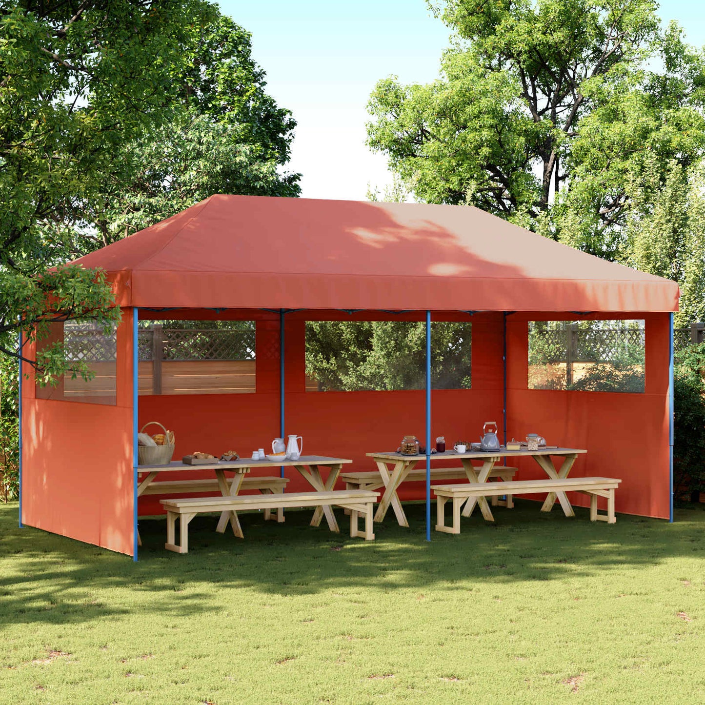Partytelt Terrakotta 292 x 580 x 315 cm Oxford Stoff vidaXL