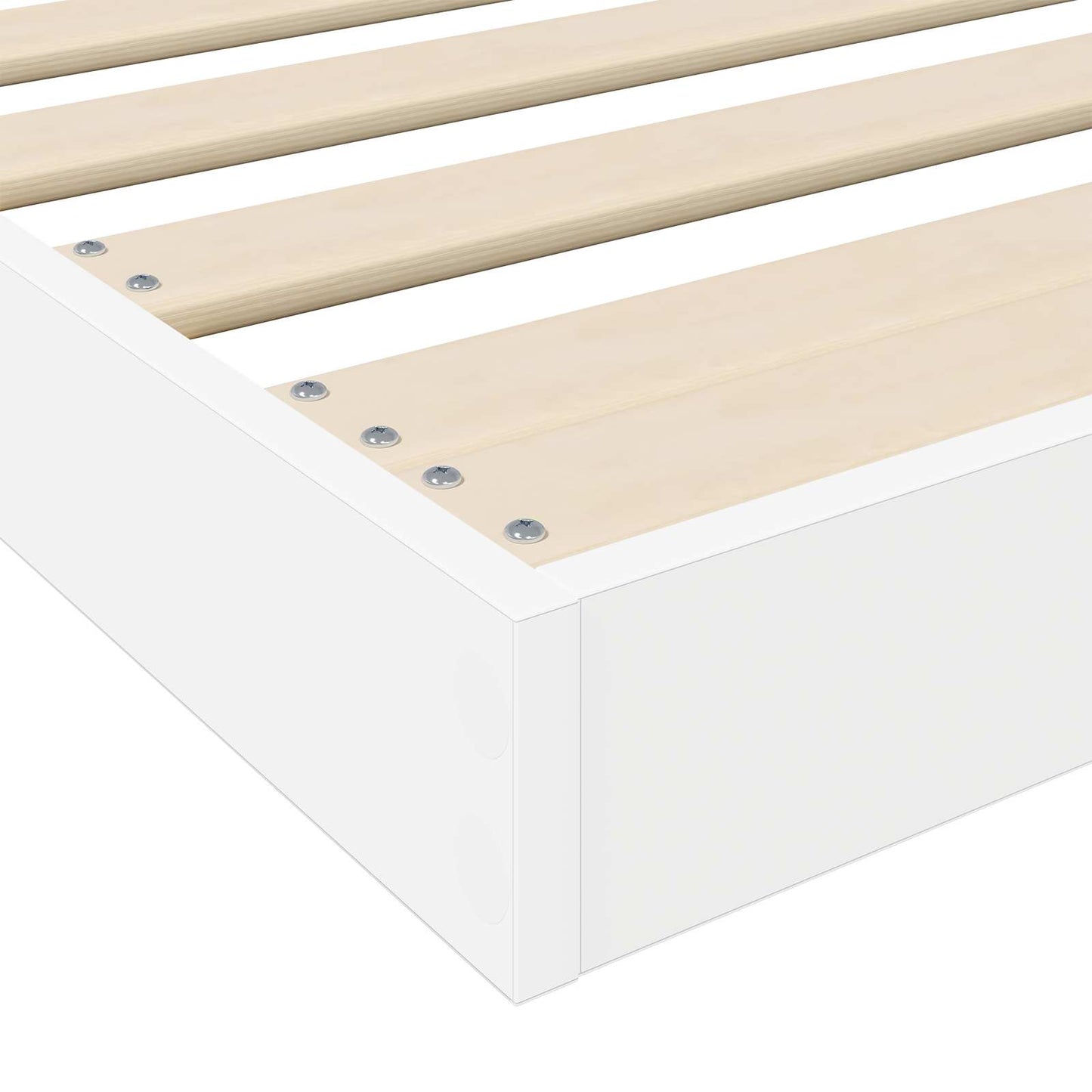 Gulvbedramme Hvit 75 x 190 cm Konstruert tre