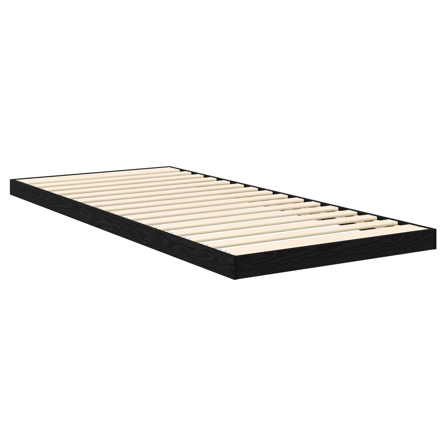 Gulvbedramme Svart Eik 75 x 190 cm Konstruert tre
