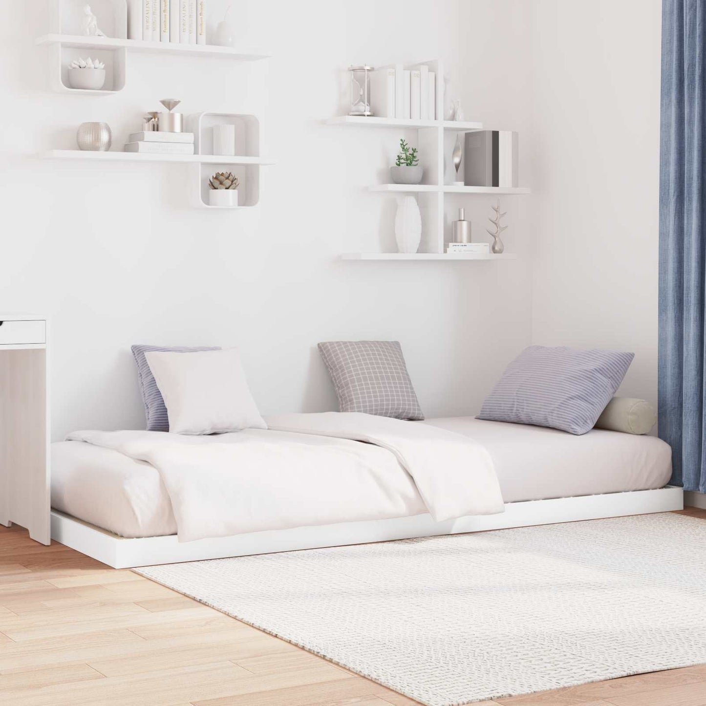 Gulvbedramme Hvit 80 x 200 cm Konstruert tre