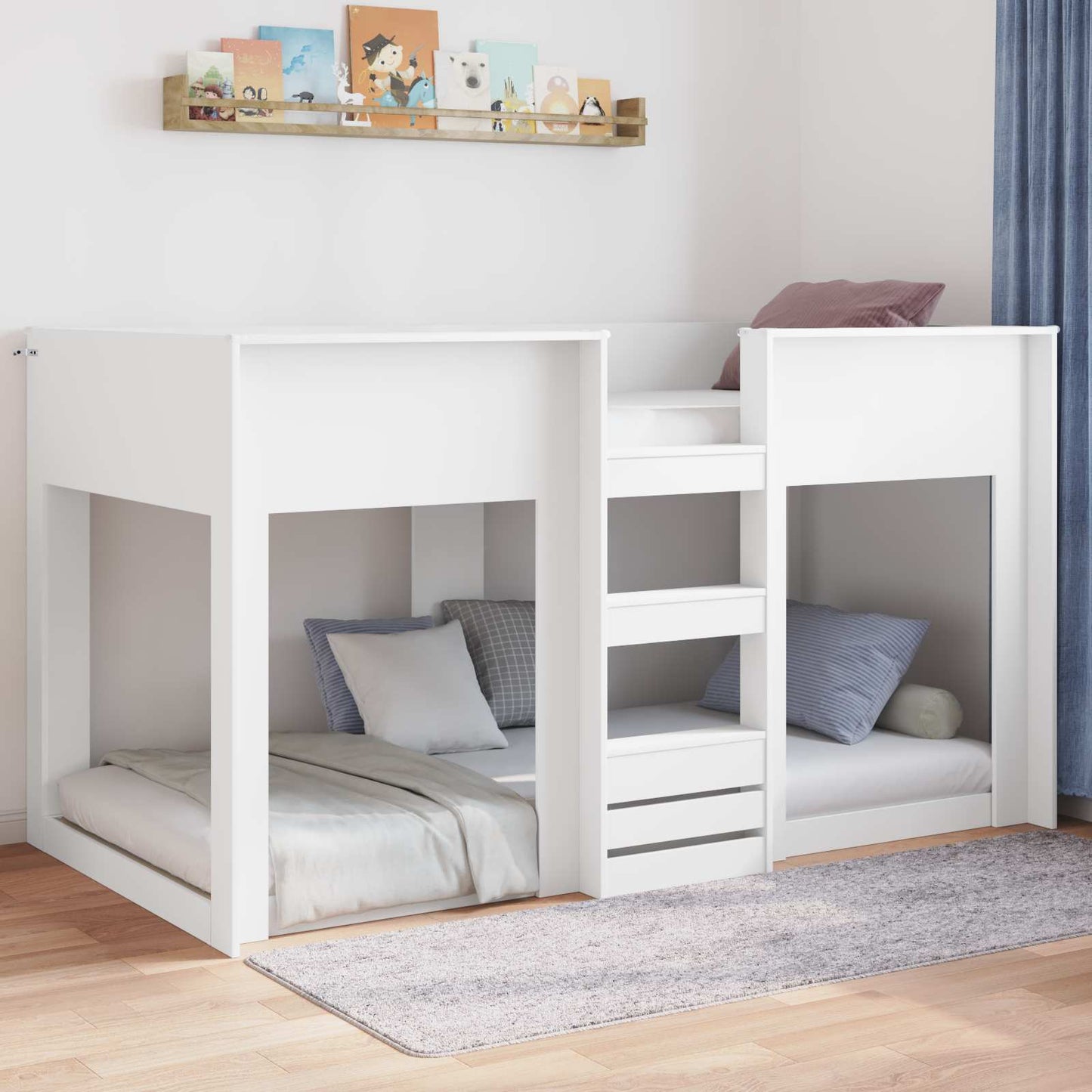 Gulvbedramme Hvit 80 x 200 cm Konstruert tre