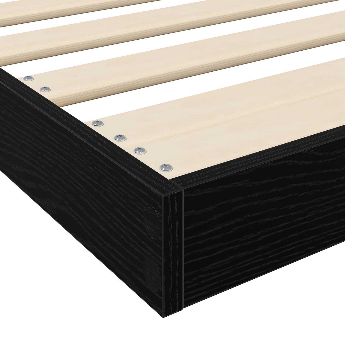 Gulvbedramme Svart Eik 80 x 200 cm Konstruert tre