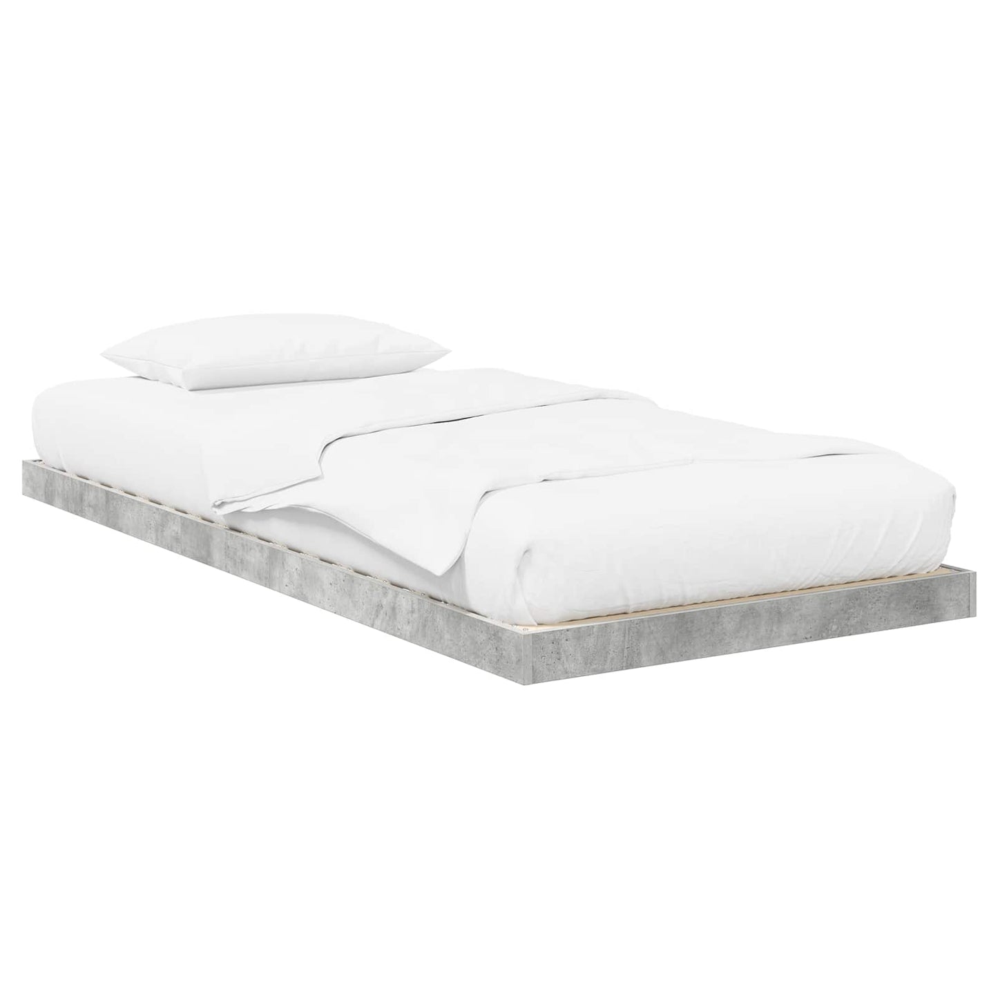 Gulvbedramme Betonggrå 80 x 200 cm Konstruert tre