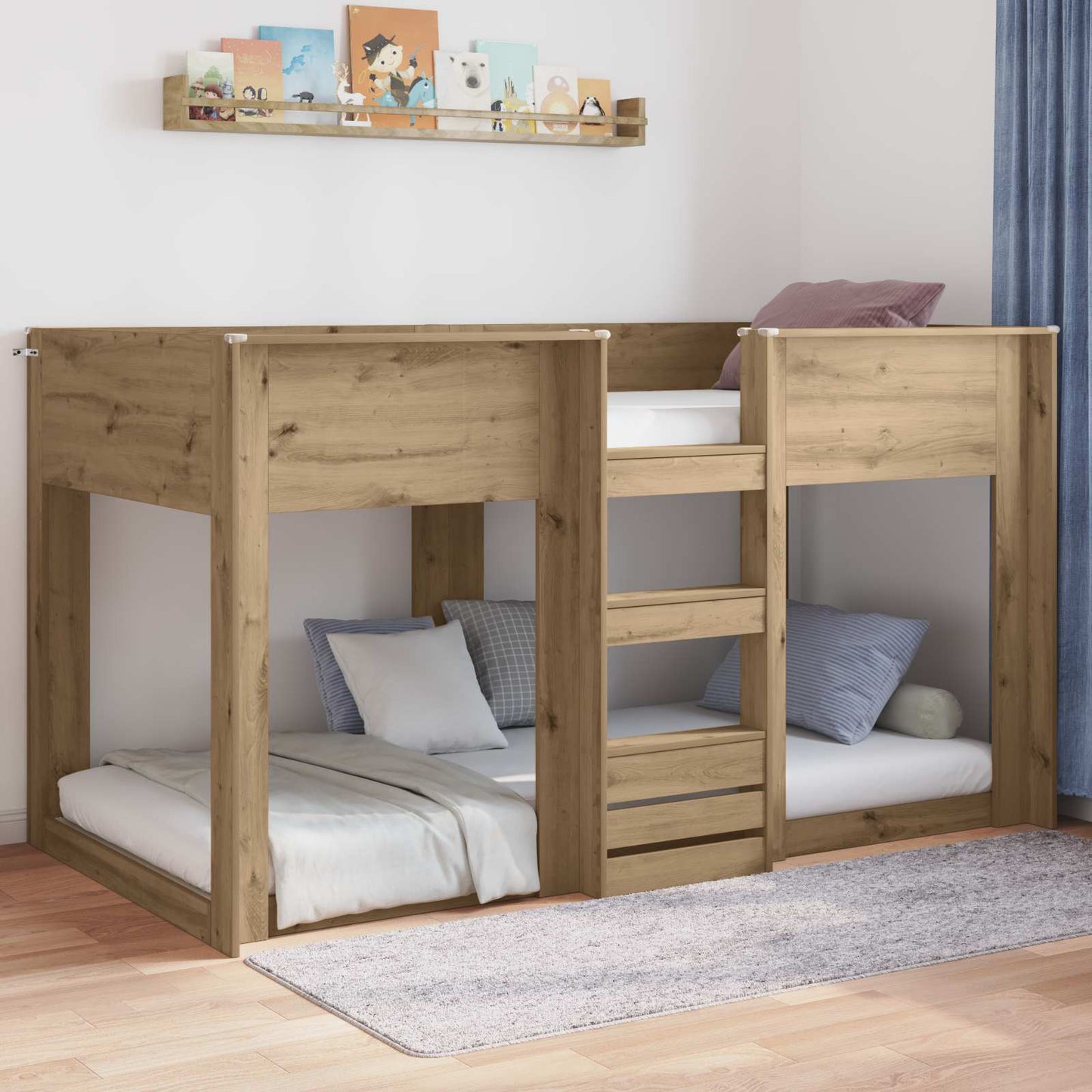 Gulvbedramme Artisan Eik 80 x 200 cm Konstruert tre