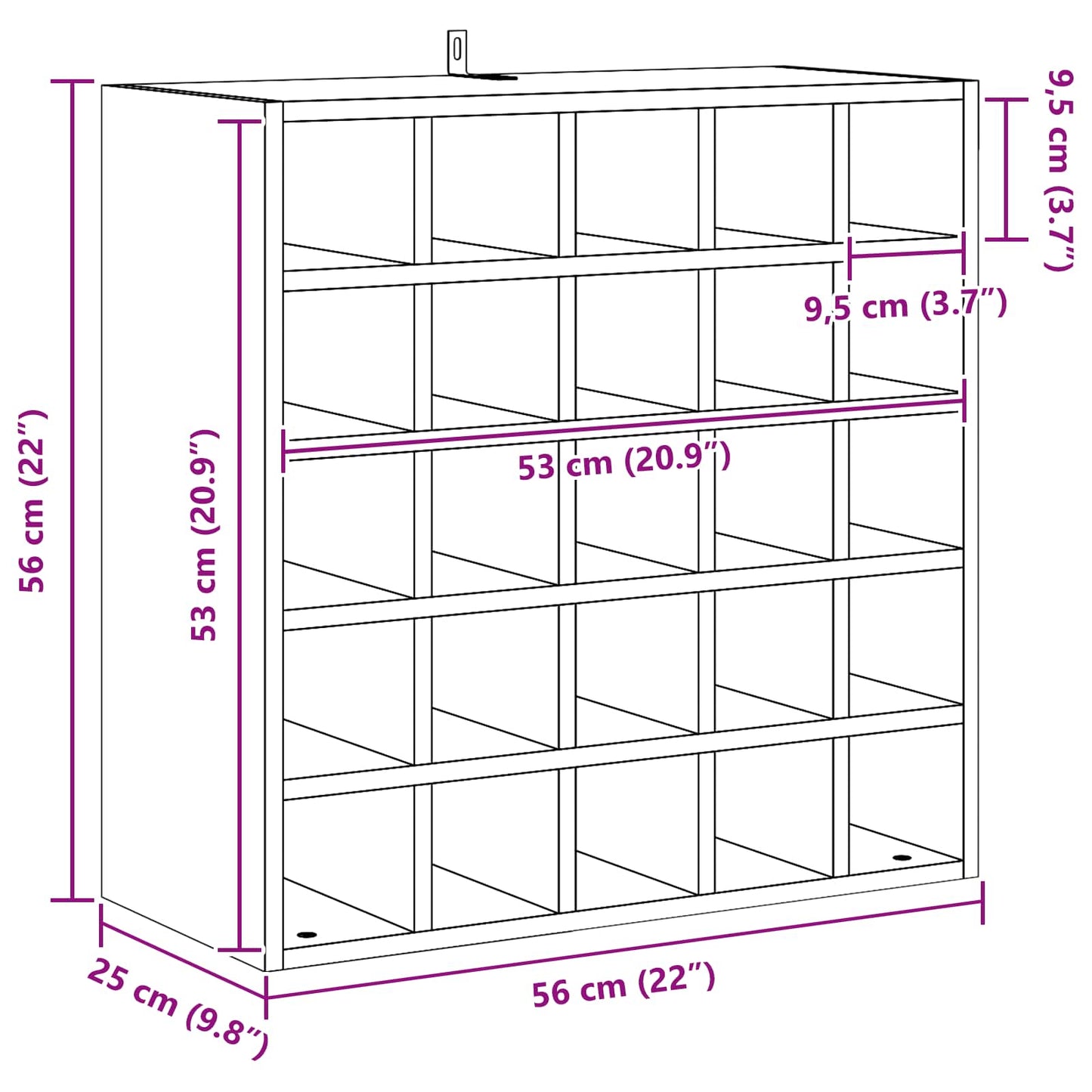 Vinhylle 2 pcs Naturlig 56 x 25 x 56 cm Massiv furu