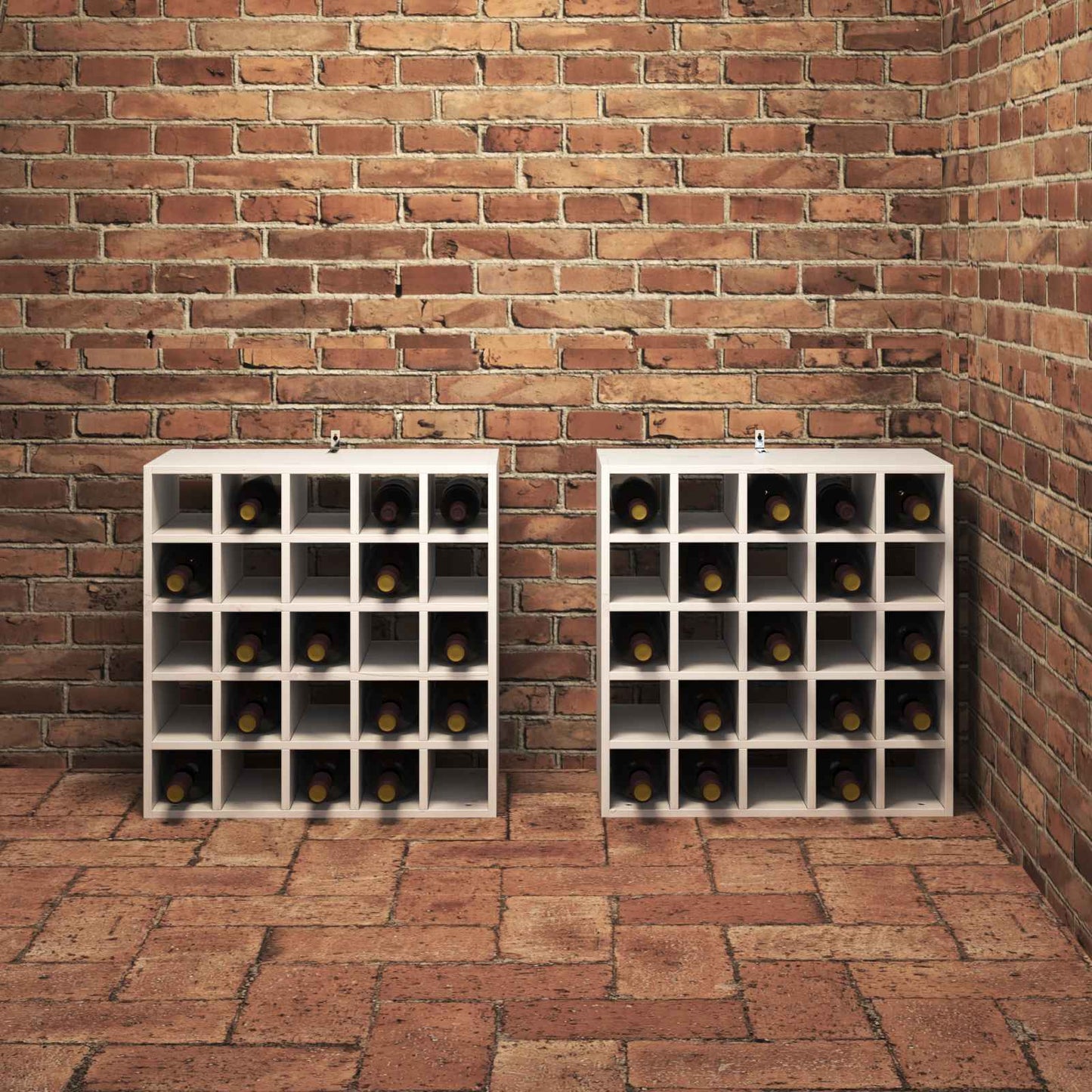Vinhylle 2 pcs Hvit 56 x 25 x 56 cm Massiv furu