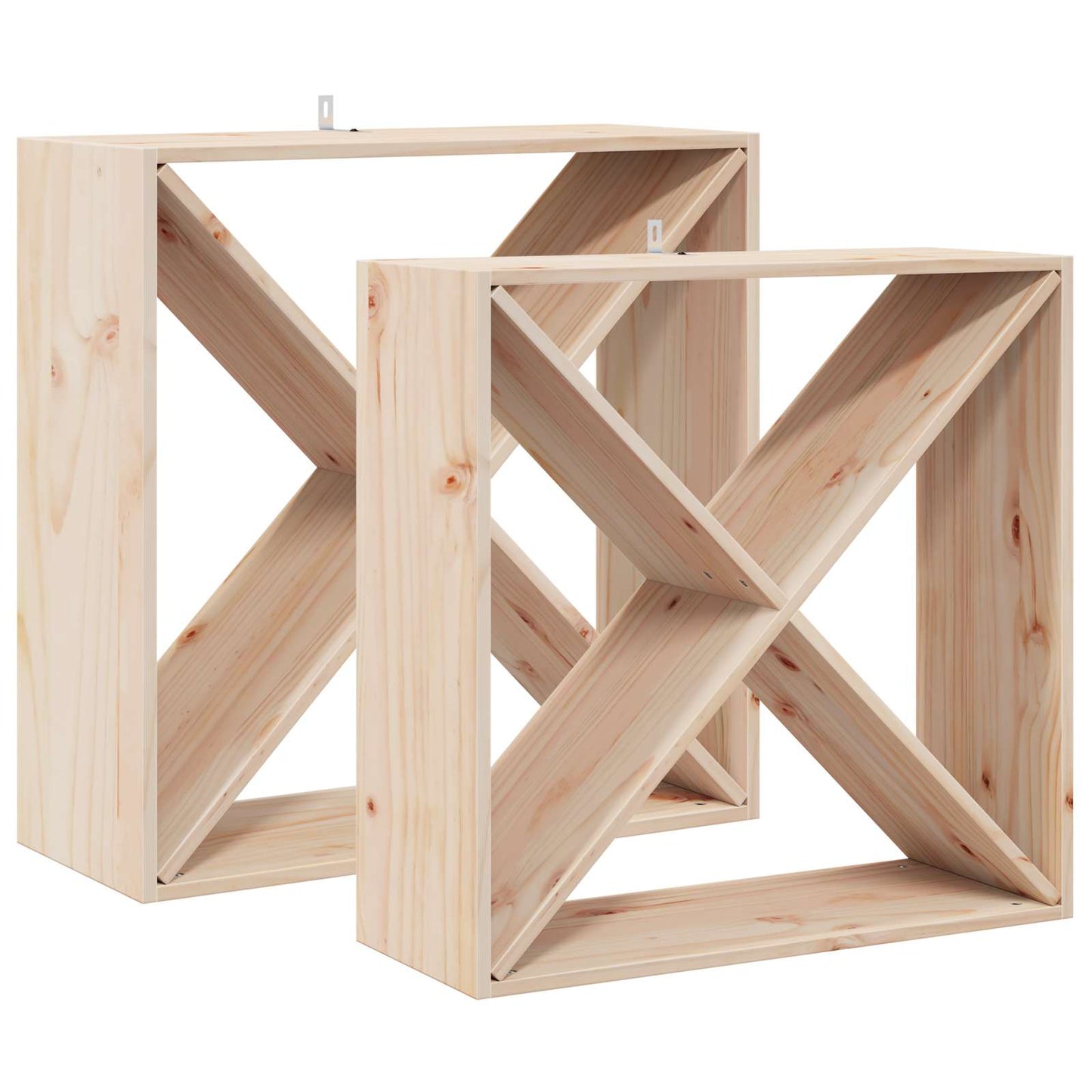 Vinhylle 2 stk. Naturlig 62 x 25 x 62 cm Massiv furu