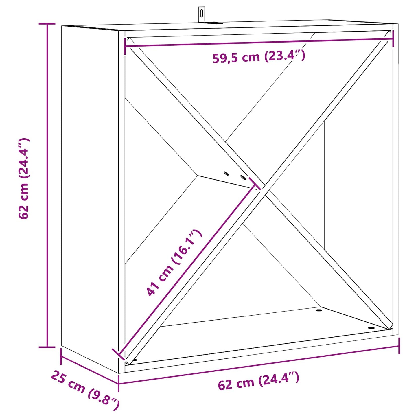 Vinhylle 2 stk. Naturlig 62 x 25 x 62 cm Massiv furu