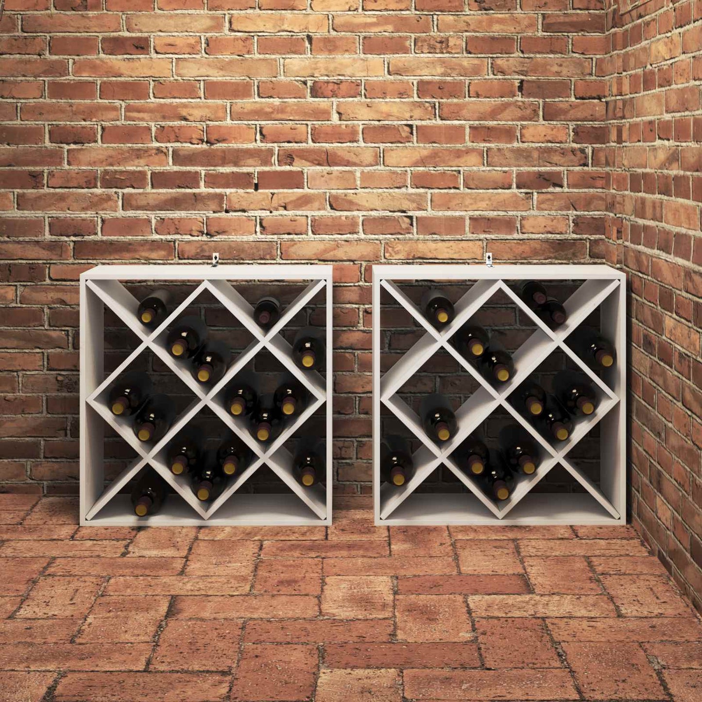 Vinhylle 2 pcs Hvit 62 x 25 x 62 cm Massiv furu