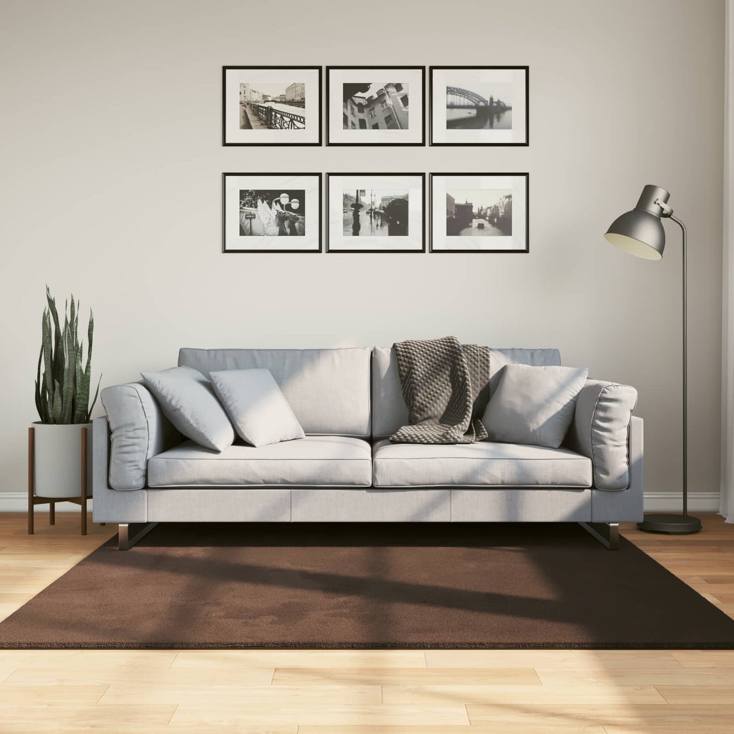 Medium Pile Soft and Washable Rug HUARTE Brun 160 x 160 cm