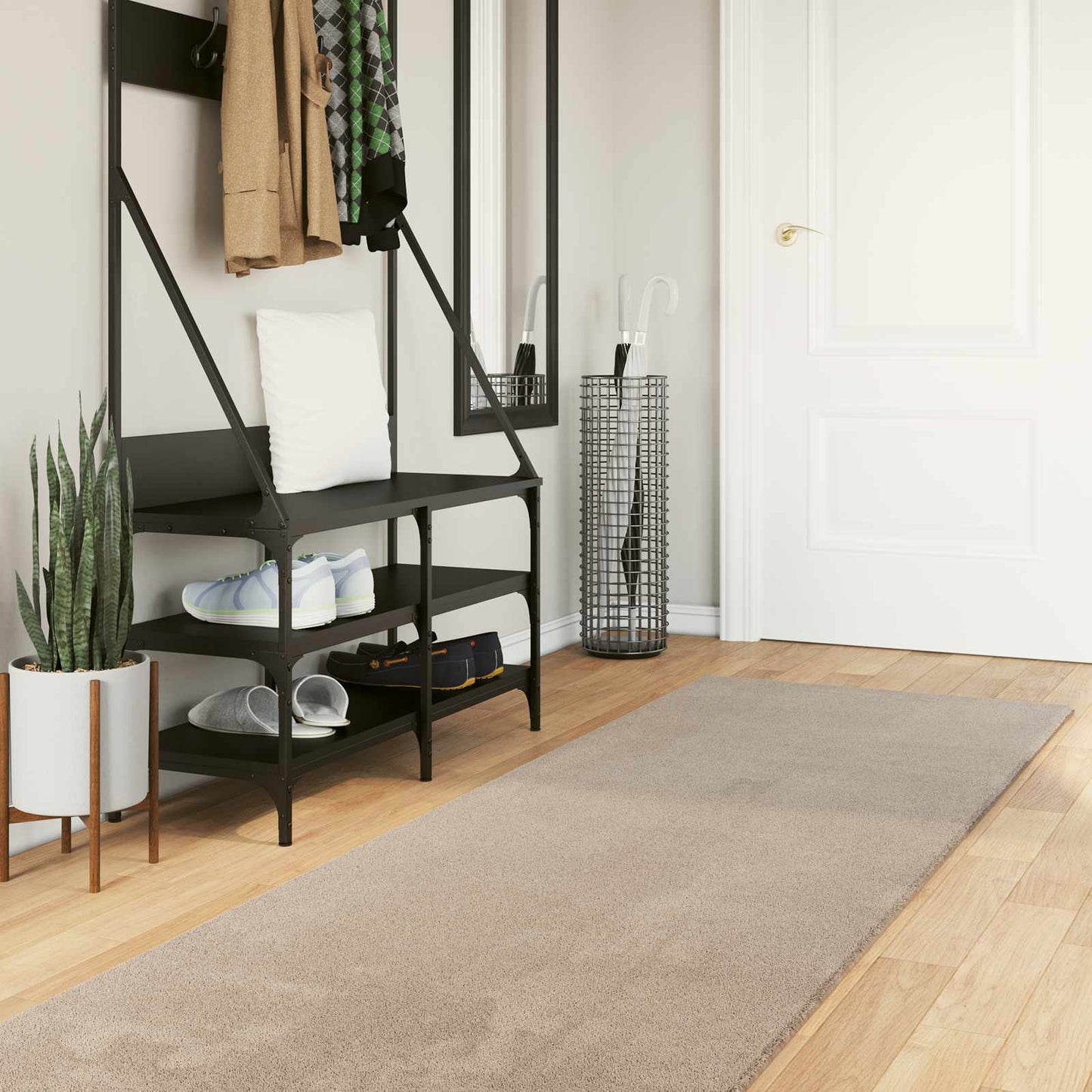 Medium Pile Soft and Washable Rug HUARTE sand 1000 x 80 cm