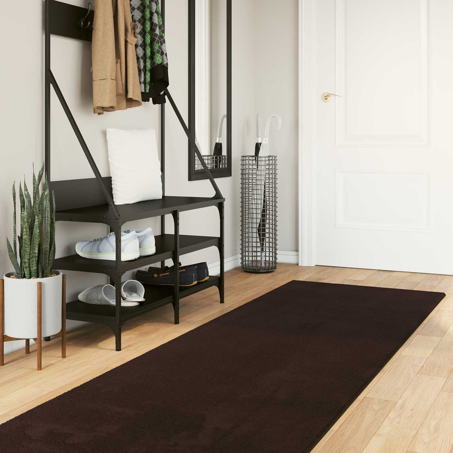 Medium Pile Soft and Washable Rug HUARTE Brun 750 x 80 cm