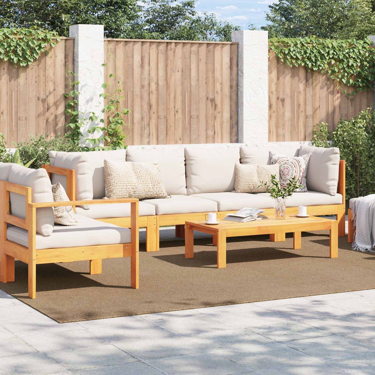Områdetepper Rektangulær AGIRA Naturlig 280 x 200 cm Polyester