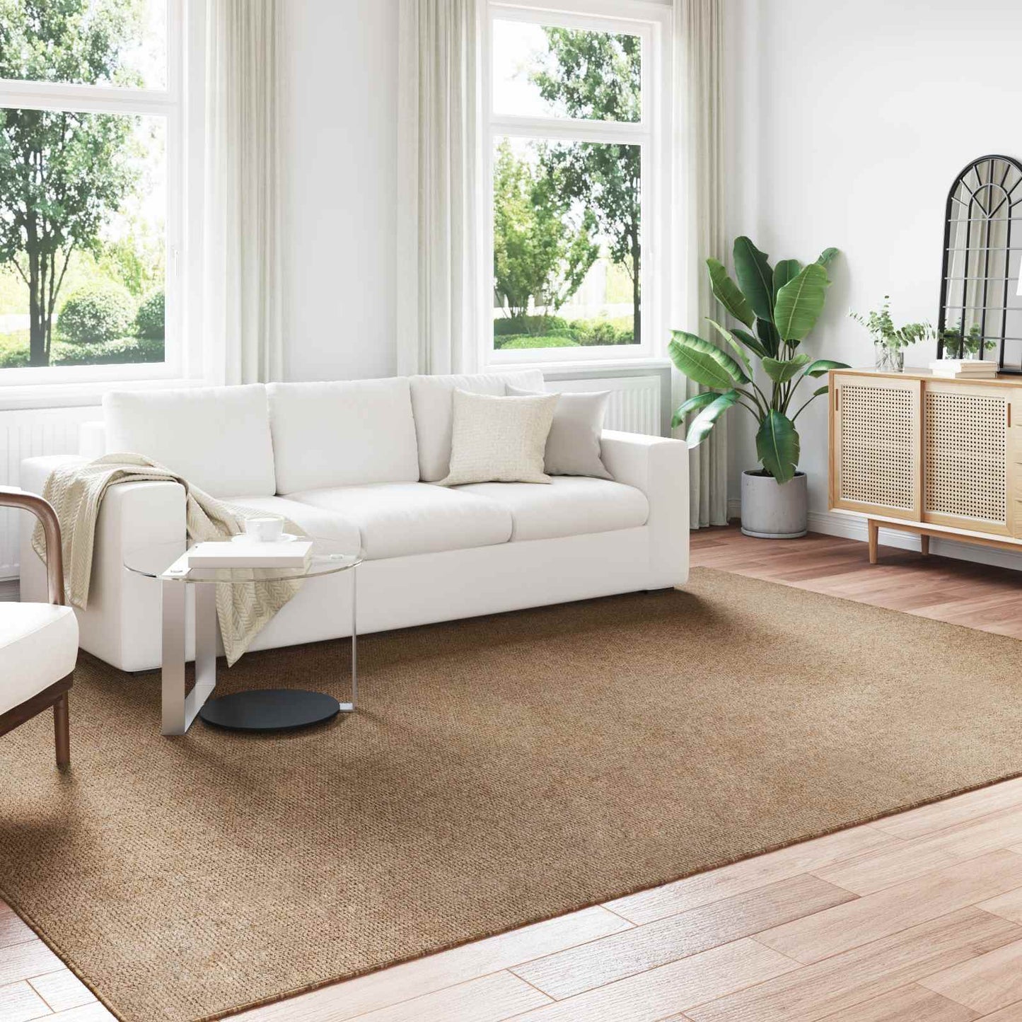 Områdetepper Rektangulær AGIRA Naturlig 340 x 240 cm Polyester
