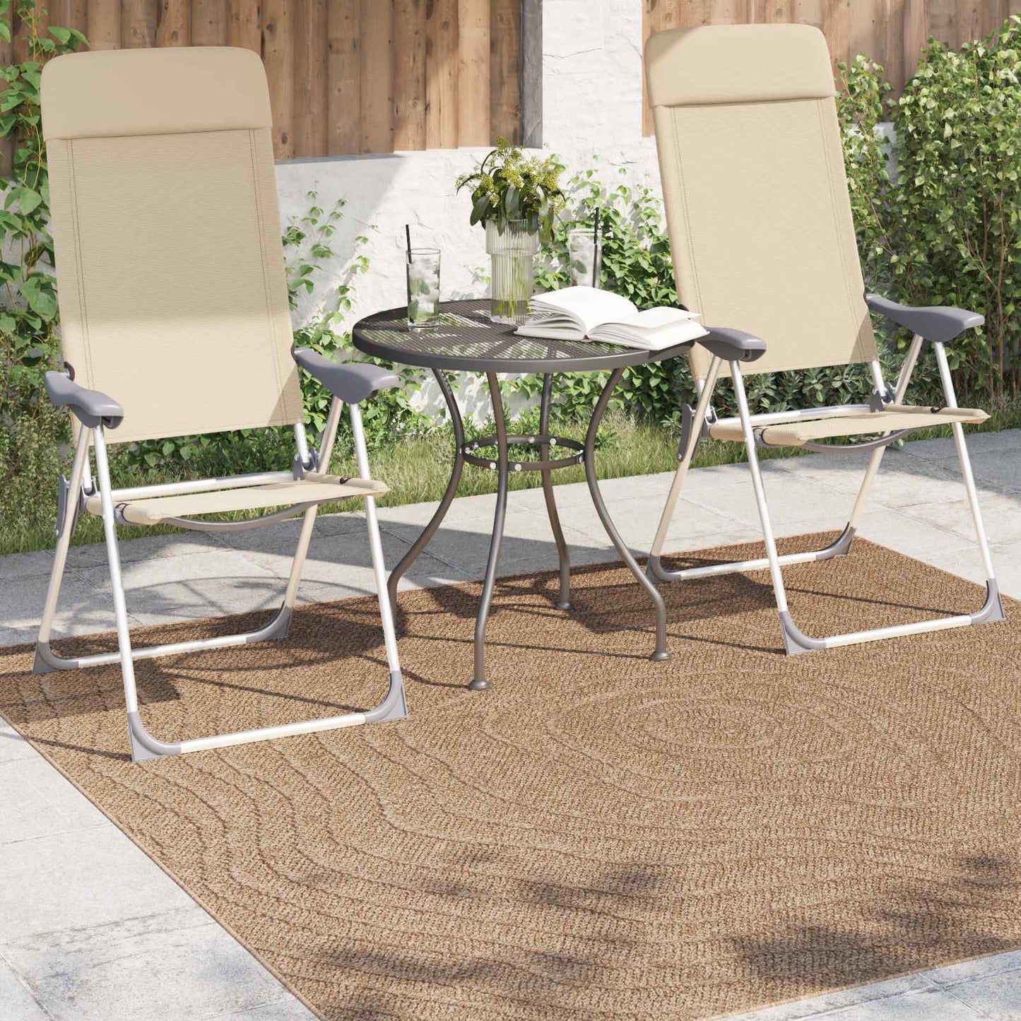 Områdetepper Moiré Torget AGIRA Naturlig 200 x 200 cm Polyester