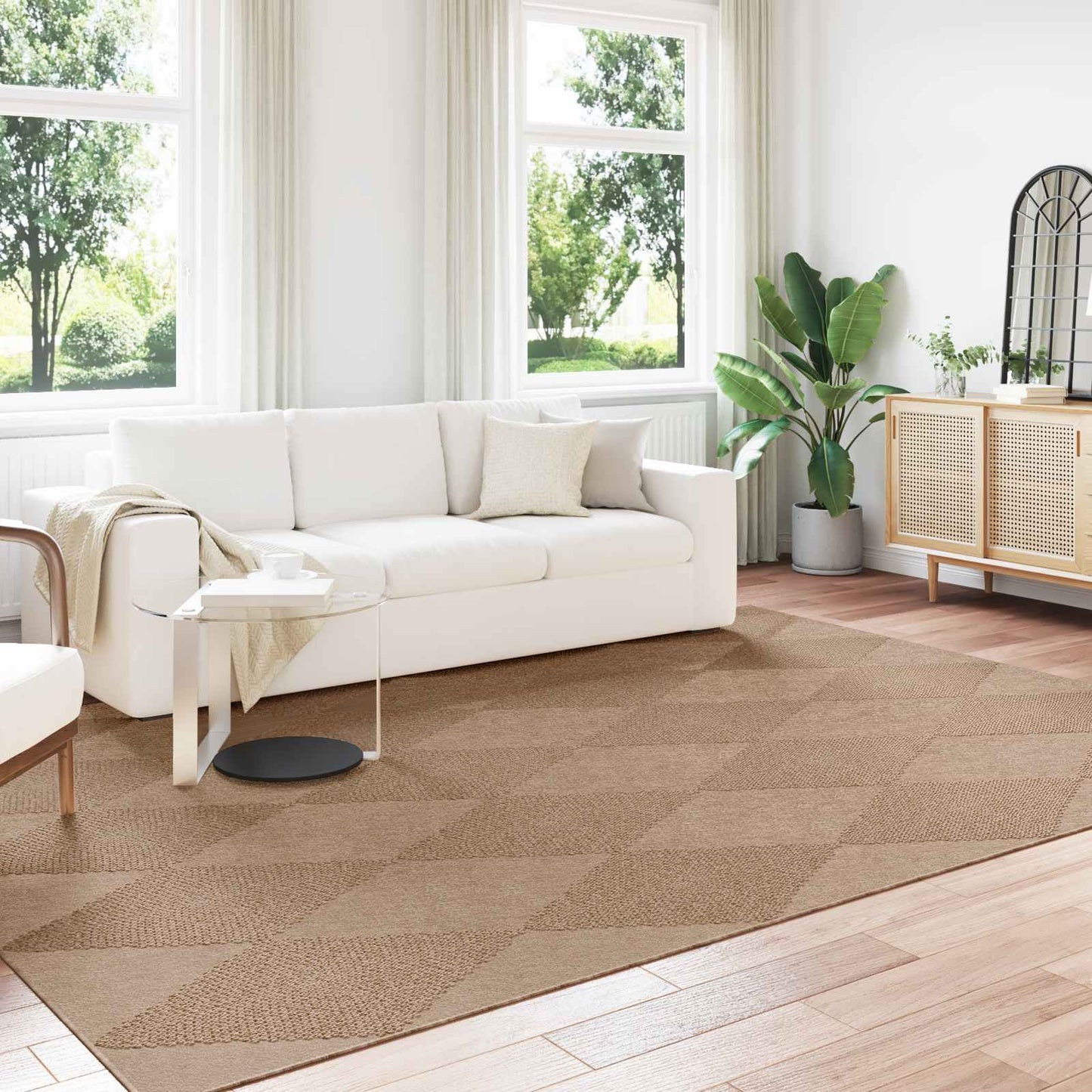 Områdetepper Rektangulær AGIRA Naturlig 340 x 240 cm Polyester