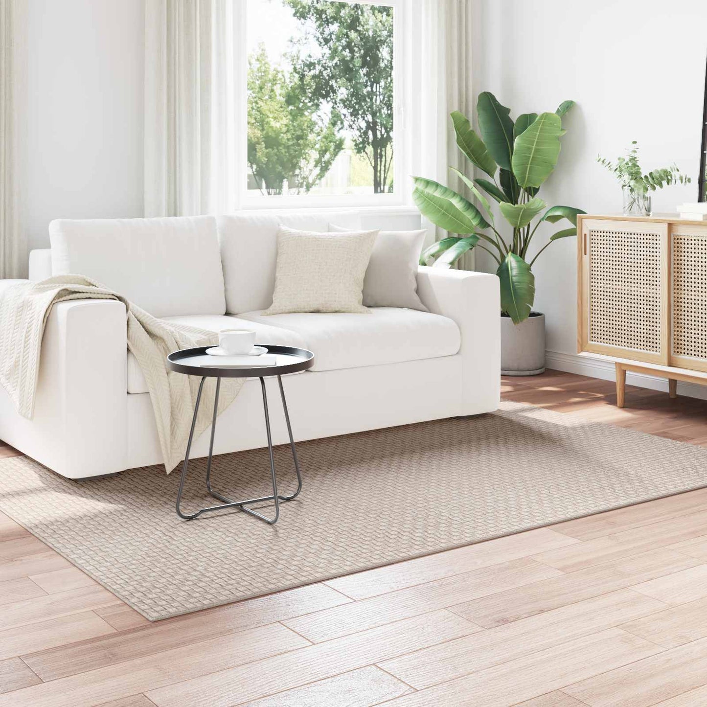 Områdetepper Rektangulær FARO Krem 200 x 140 cm Polyester