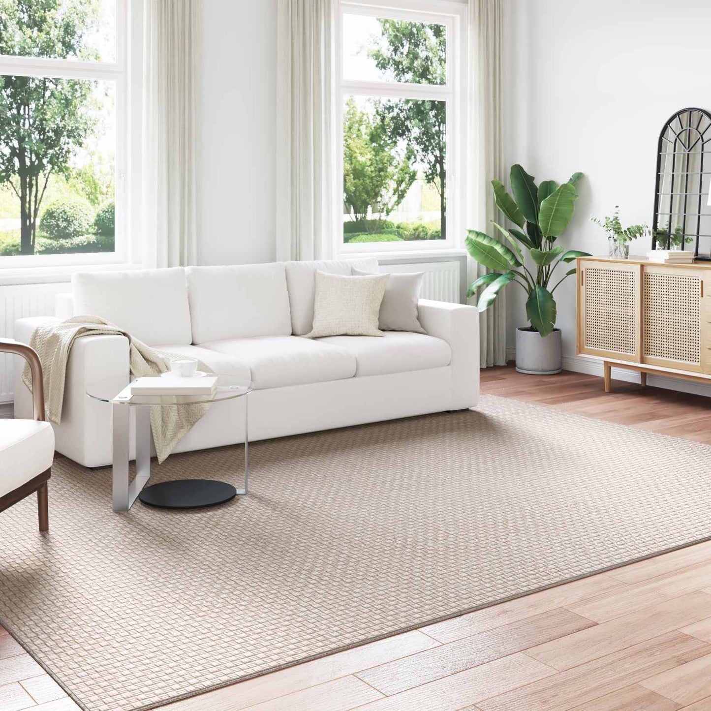 Områdetepper Rektangulær FARO Krem 340 x 240 cm Polyester