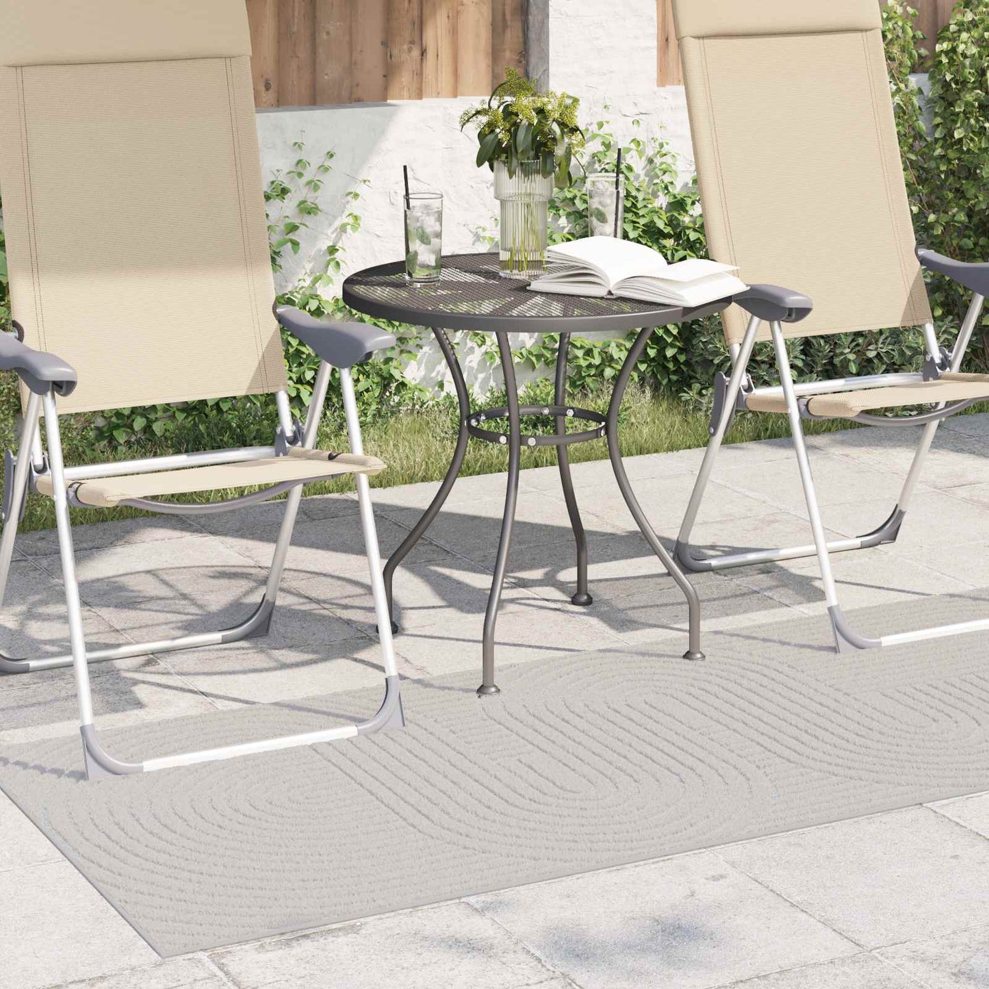 Områdetepper Rektangulær PALMERAS Krem 150 x 80 cm Polyester