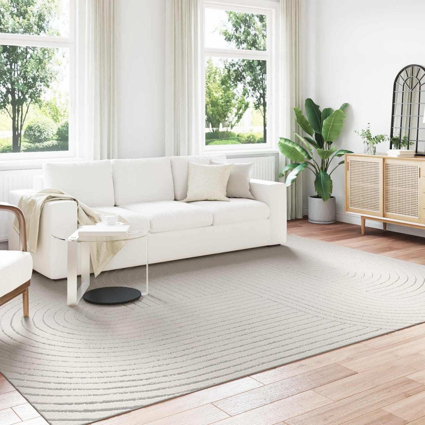 Områdetepper Rektangulær PALMERAS Krem 340 x 240 cm Polyester