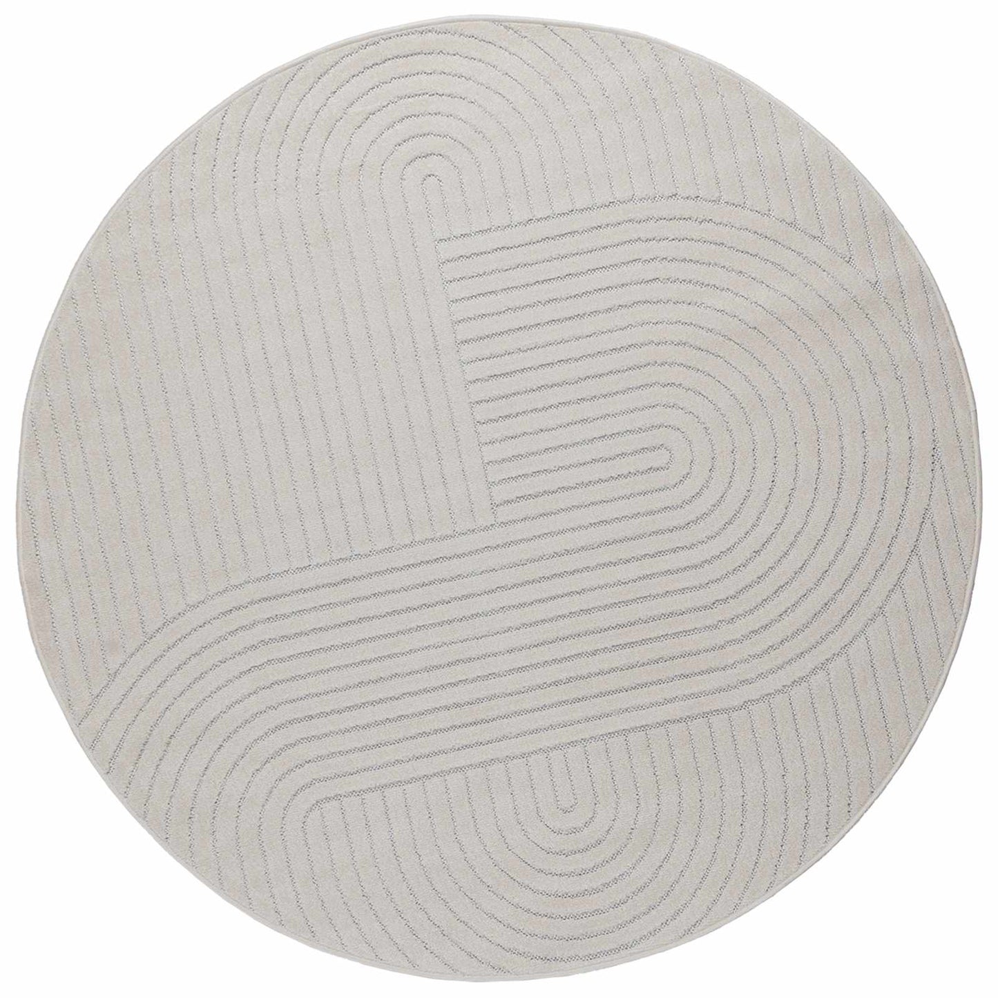 Områdetepper Rund PALMERAS Krem Ø 120 CM Polyester