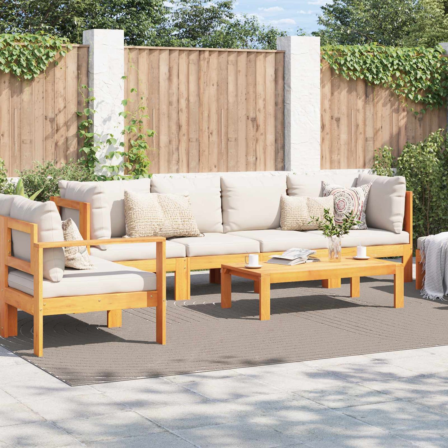 Områdetepper Rektangulær PALMERAS Beige 280 x 200 cm Polyester