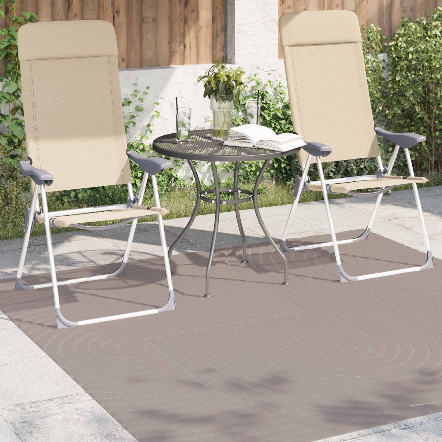 Områdetepper Torget PALMERAS Beige 120 x 120 cm Polyester