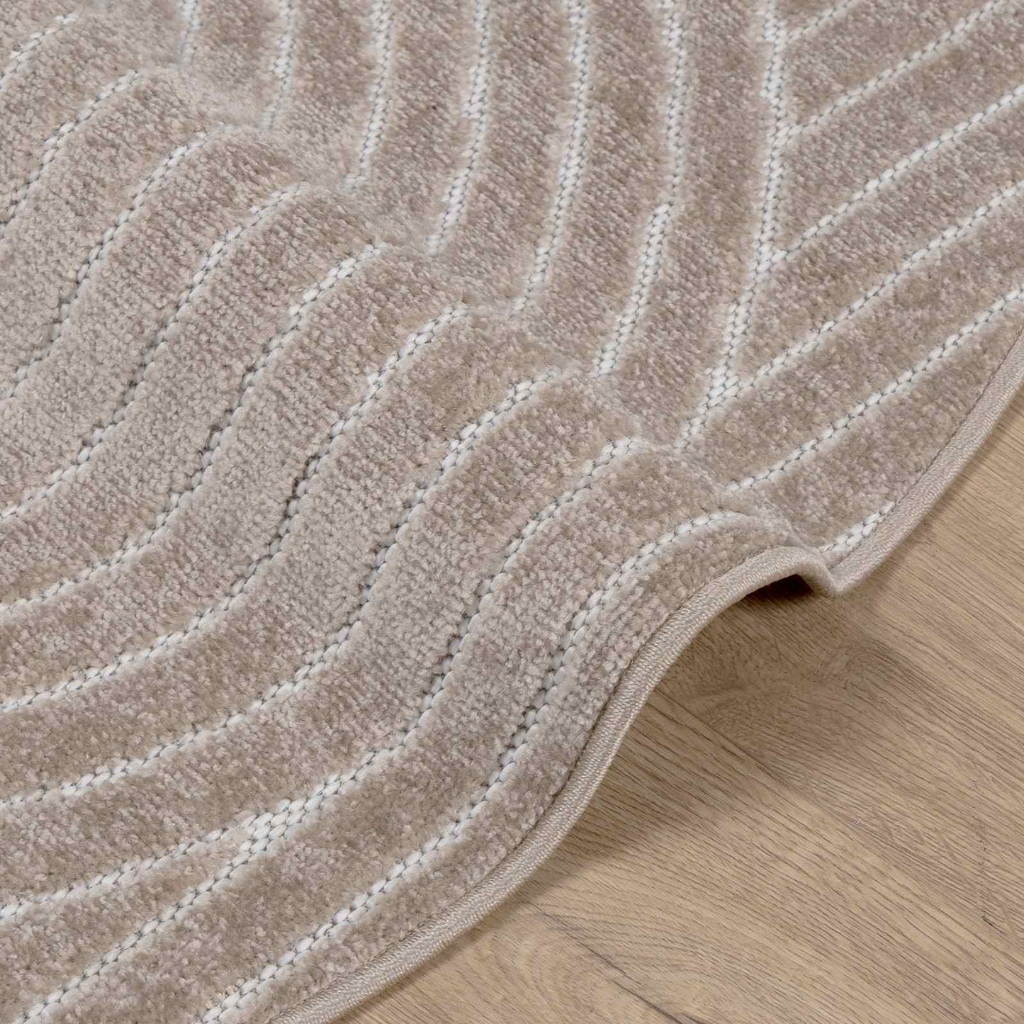Områdetepper Rund PALMERAS Beige Ø 120 CM Polyester