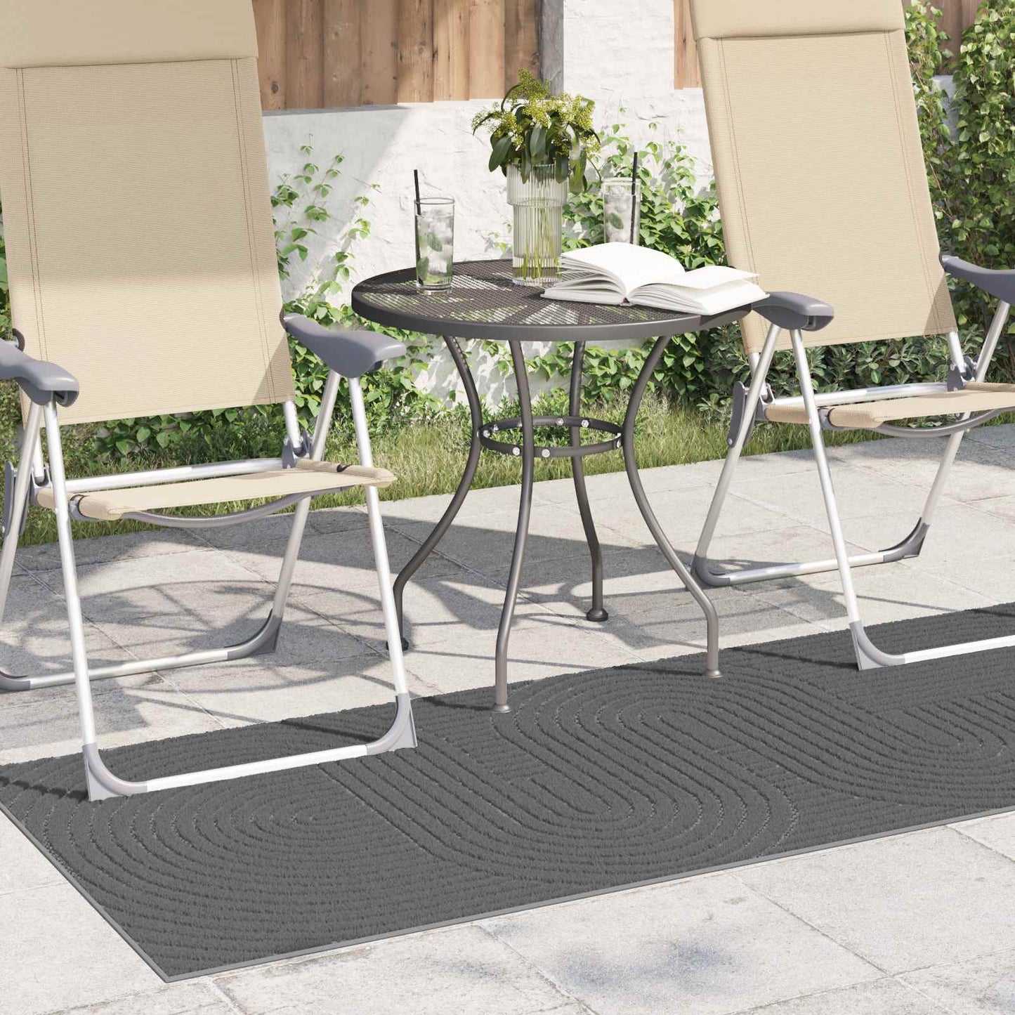 Områdetepper PALMERAS Antrasitt 200 x 80 cm Polyester