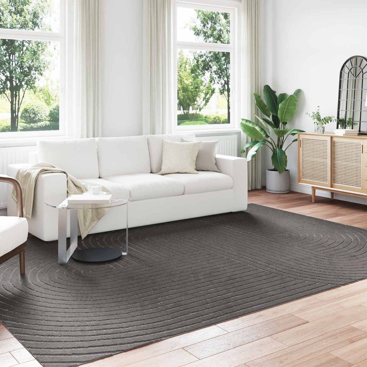 Områdetepper PALMERAS Antrasitt 340 x 240 cm Polyester