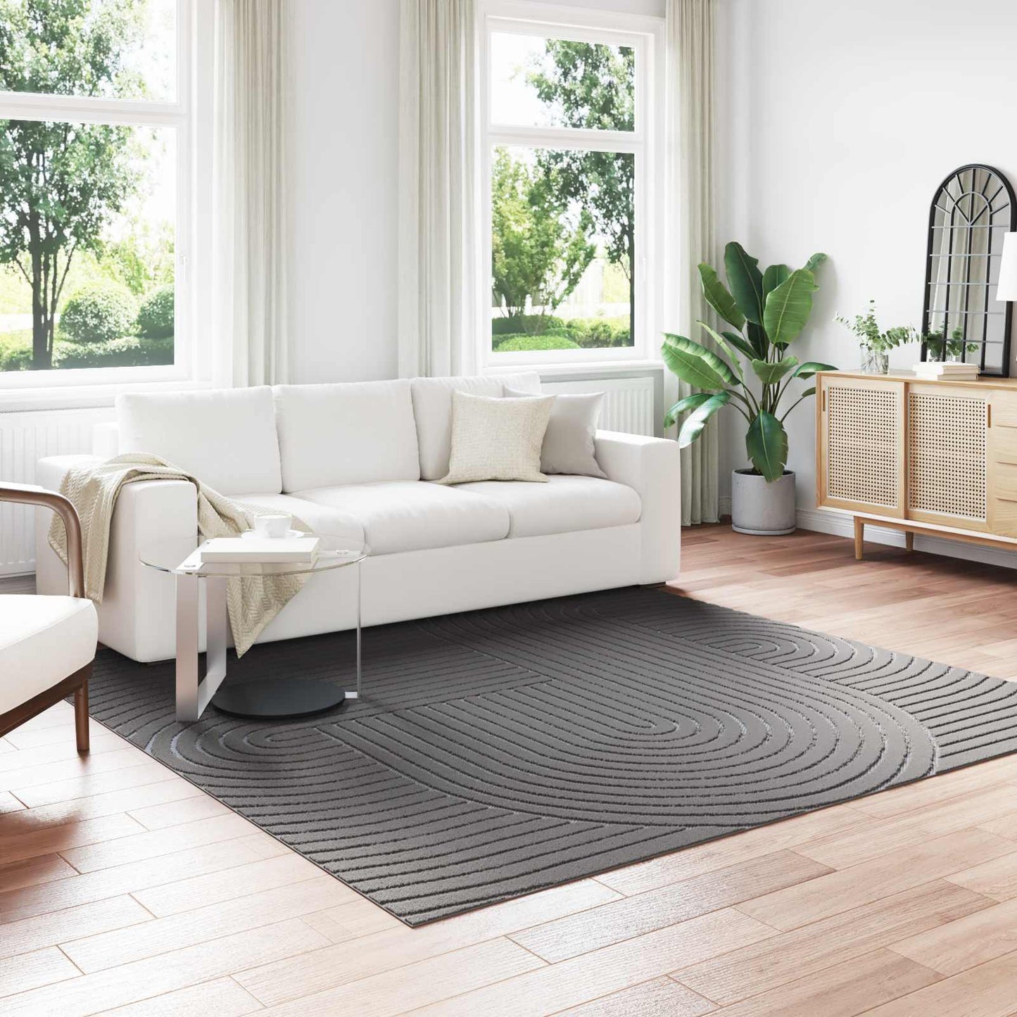 Områdetepper Torget PALMERAS Antrasitt 240 x 240 cm Polyester