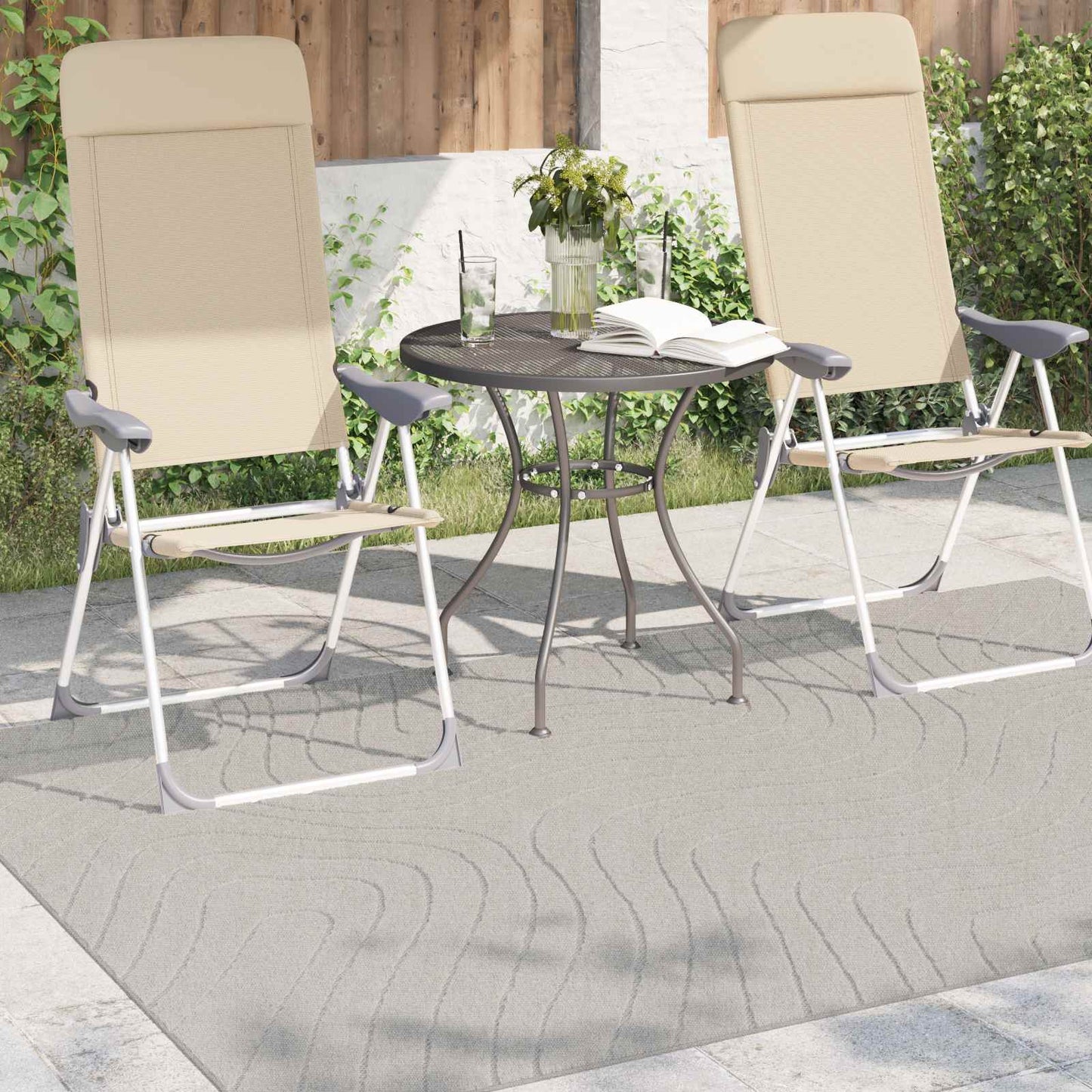 Områdetepper Rektangulær PALMERAS Krem 170 x 120 cm Polyester