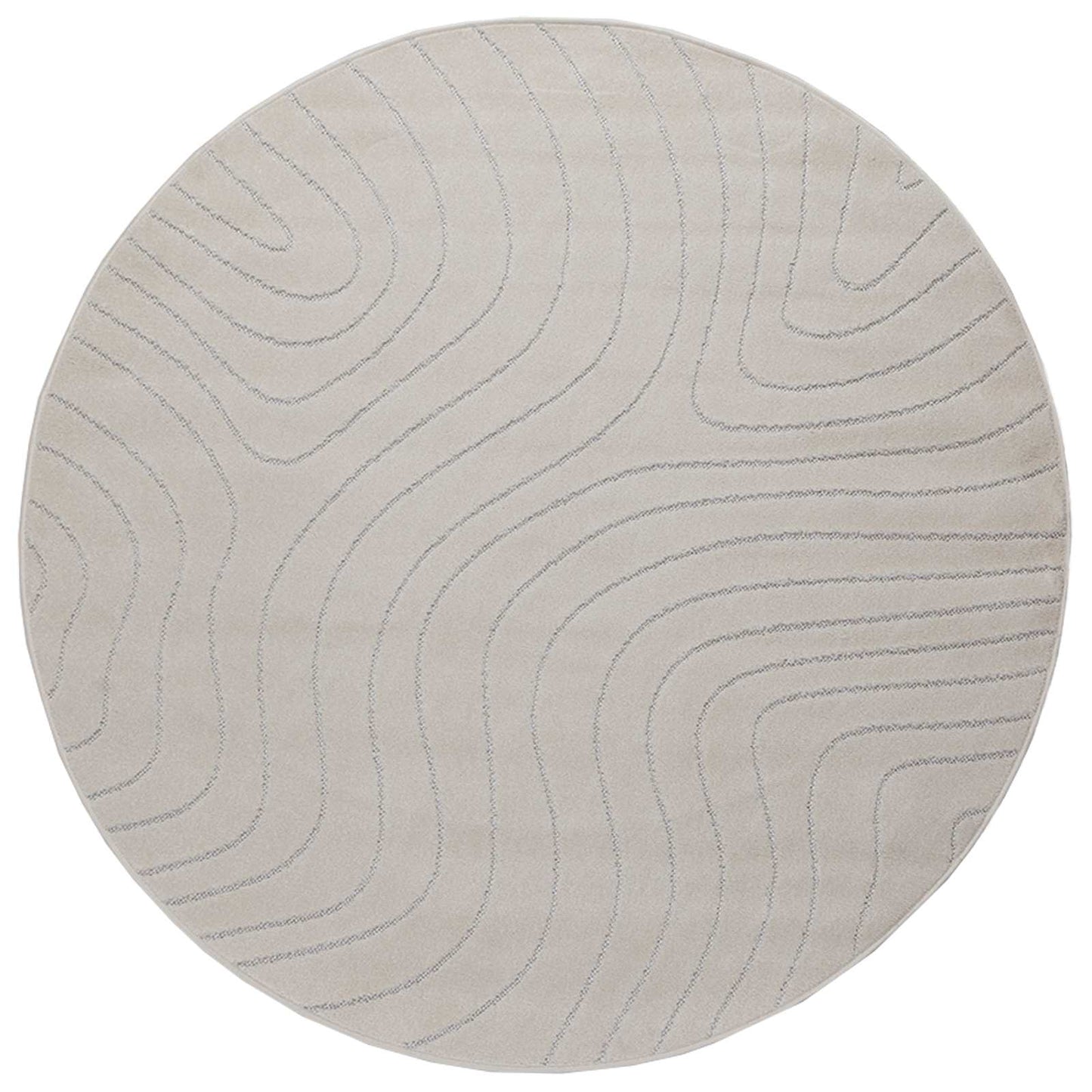 Områdetepper Rund PALMERAS Krem Ø 120 CM Polyester