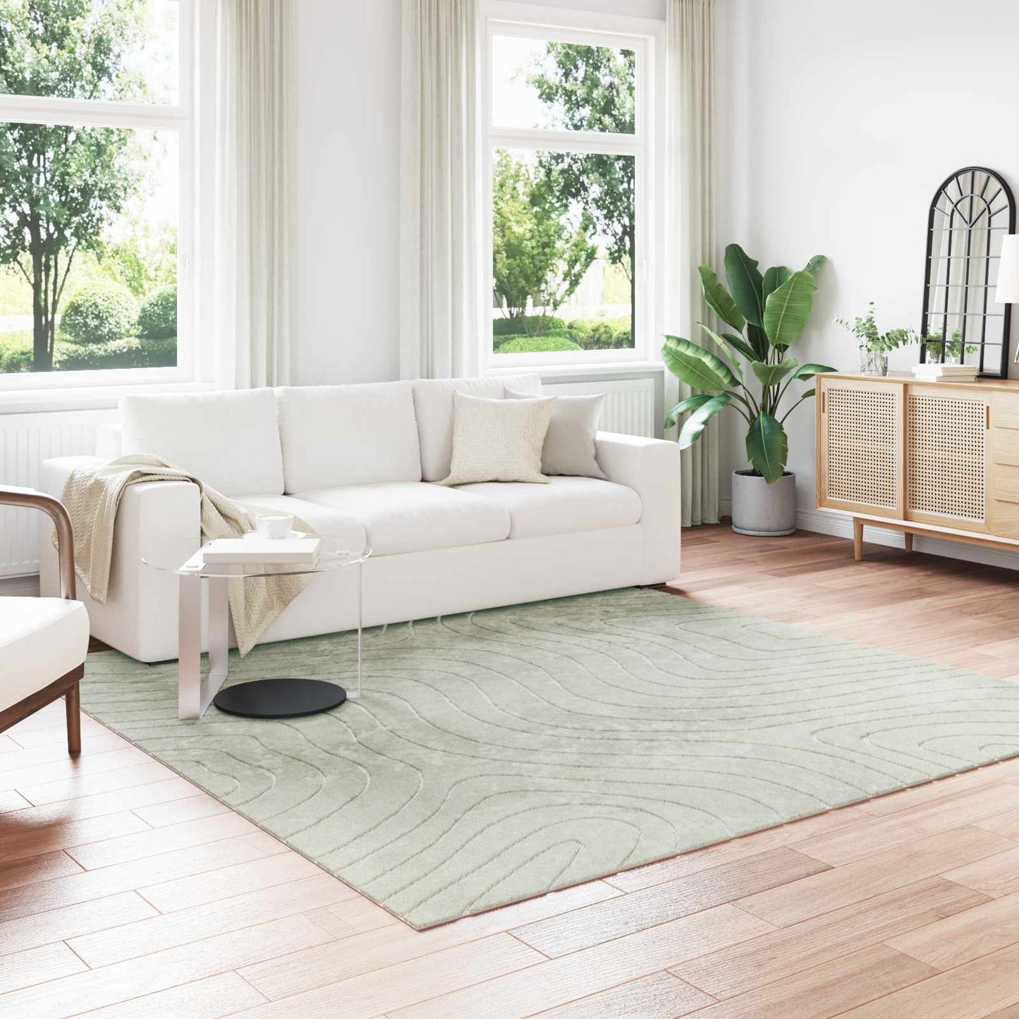 Områdetepper Torget HUARTE grønn 240 x 240 cm Polyester vidaXL
