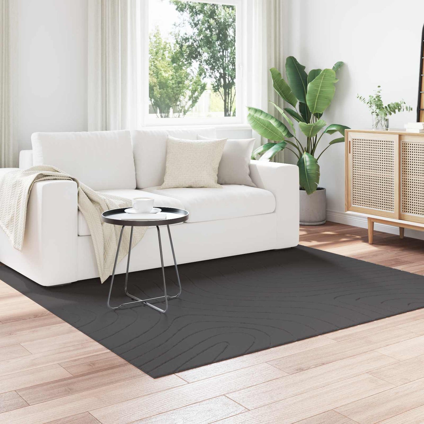 Områdetepper Torget PALMERAS Antrasitt 200 x 200 cm Polyester