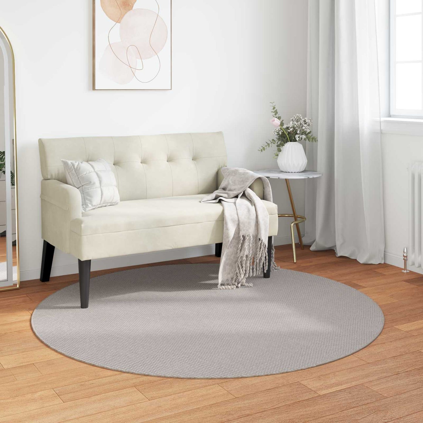 Områdetepper Rund LUGO Krem Ø 200 CM Polyester